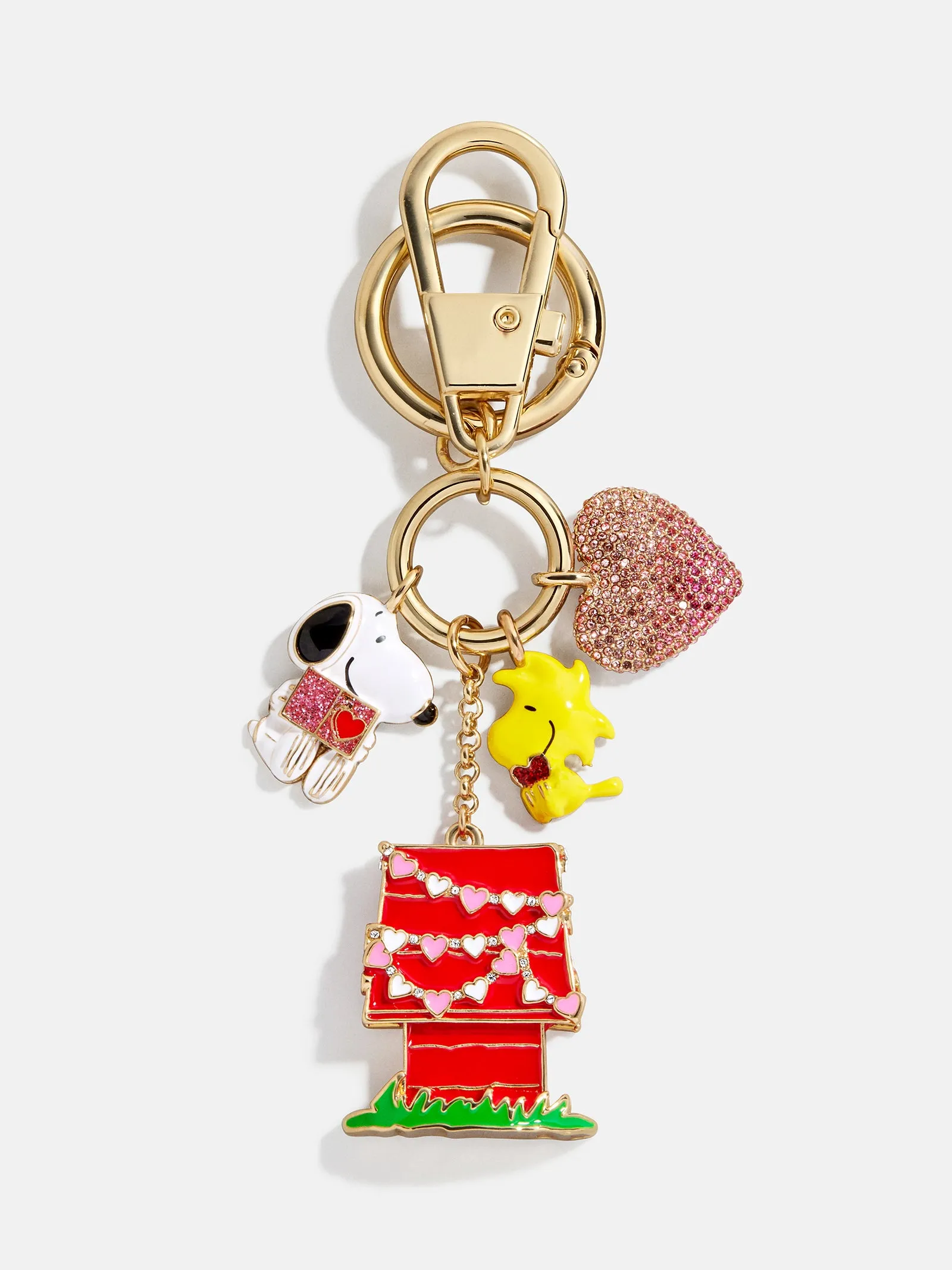 Peanuts Dynamic Duo Valentine’s Day Bag Charm - Gold/Red sold by BaubleBar