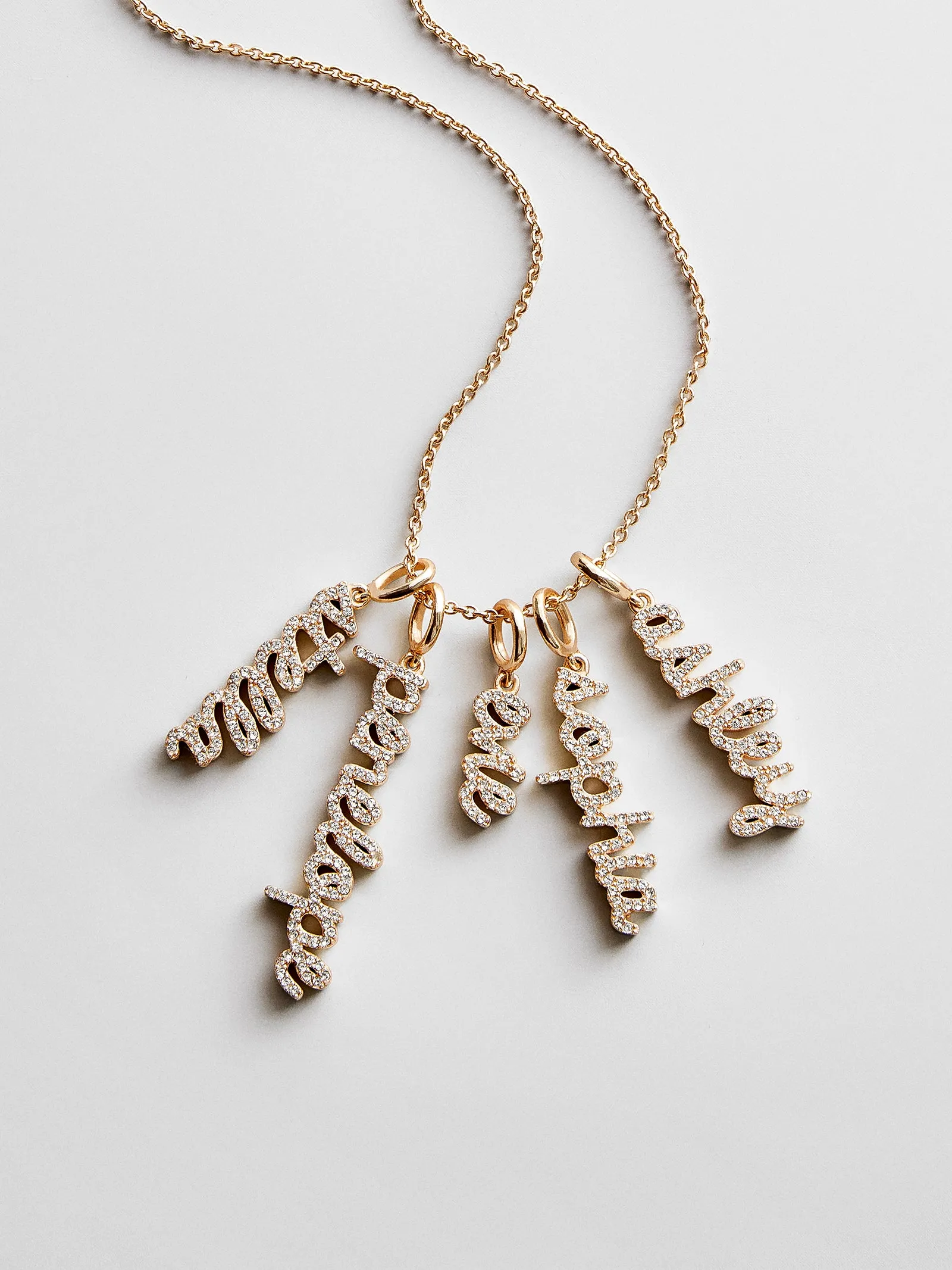 Mini Pavé Script Cluster Custom Nameplate Necklace - 1 Name sold by BaubleBar