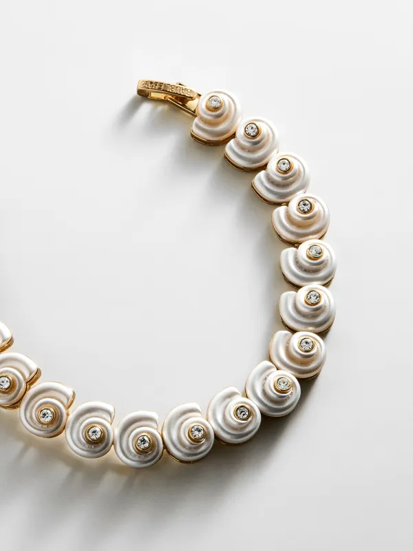Santana Shell Tennis Bracelet - Gold/Pearl sold by BaubleBar