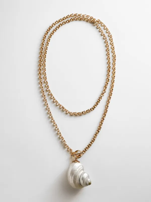 Ophelia Shell Wrap Necklace - Gold/Pearl sold by BaubleBar