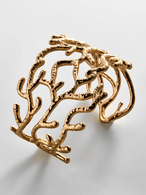 Gold Coral Cuff Bracelet - Gold made by BaubleBar