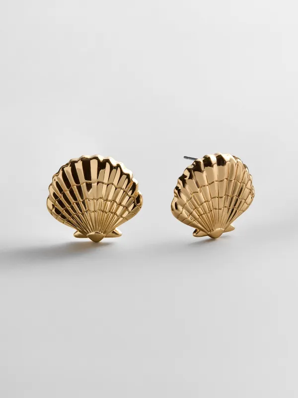 Marina Gold Seashell Earrings - Gold made by BaubleBar