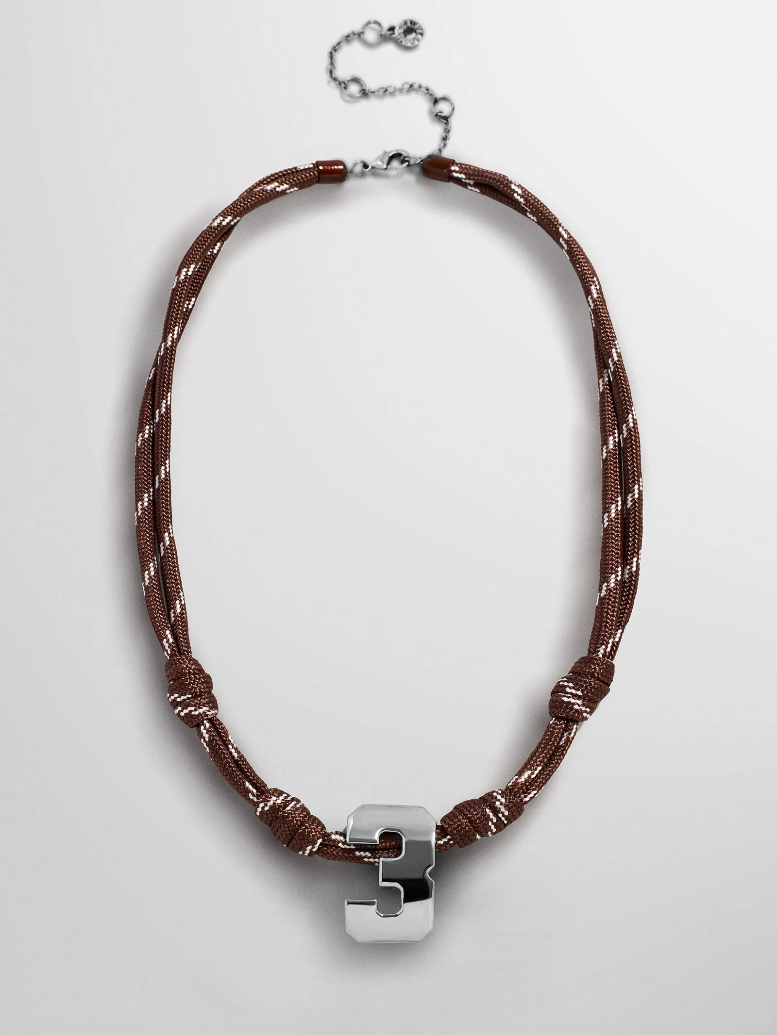 Knotty Varsity Custom Necklace - Mocha Brown Single Digit sold by BaubleBar product image thumbnail 4