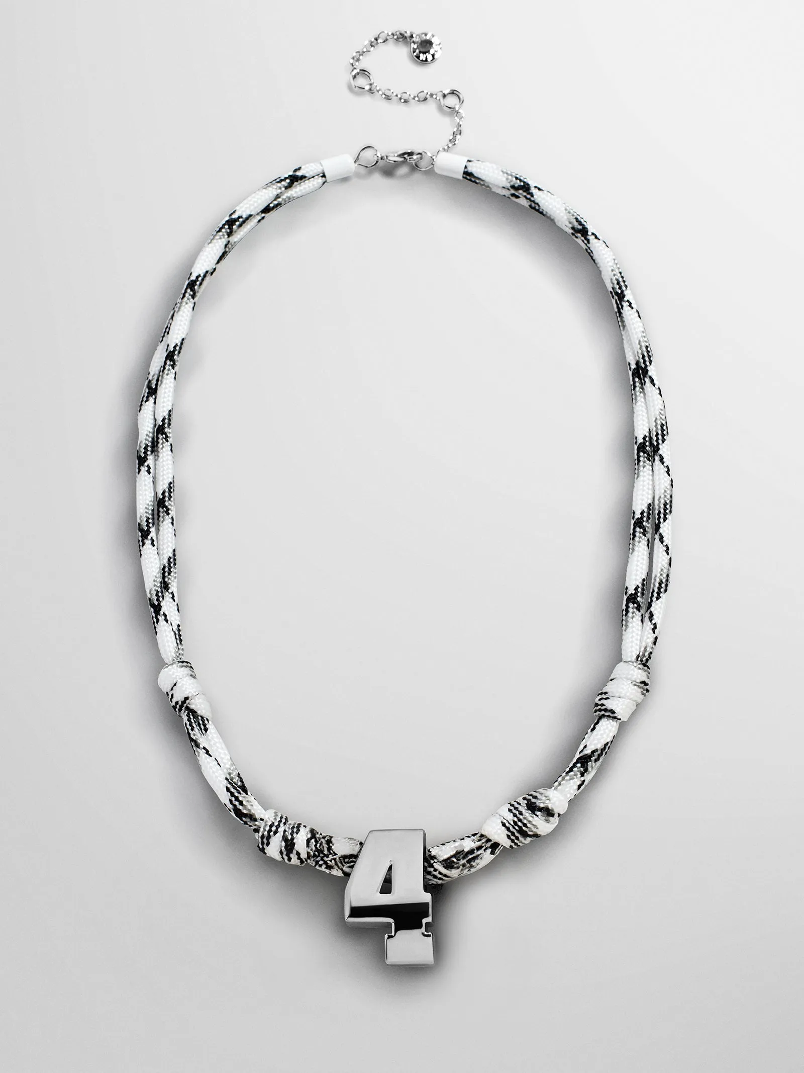 Knotty Varsity Custom Necklace - White/Onyx Single Digit sold by BaubleBar product image thumbnail 4