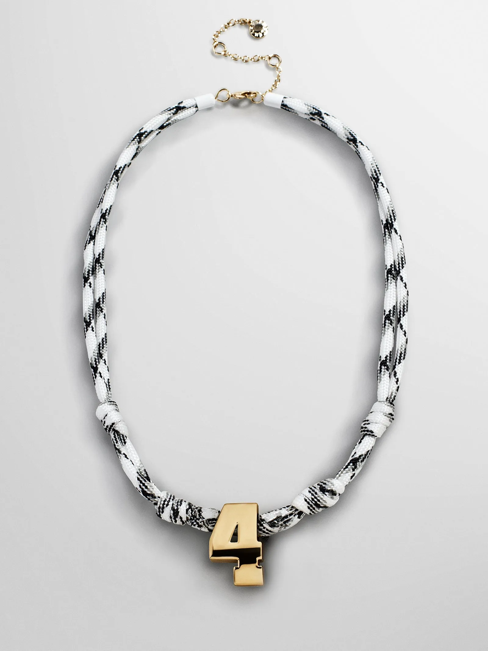 Knotty Varsity Custom Necklace - White/Onyx Single Digit sold by BaubleBar