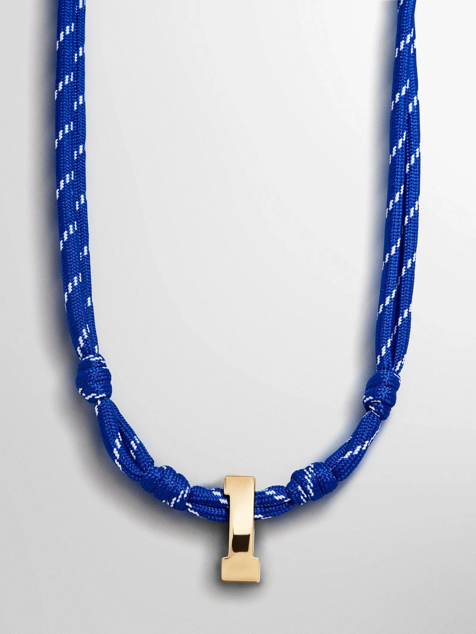 Knotty Varsity Custom Necklace - Royal Blue Single Digit sold by BaubleBar product image thumbnail 3