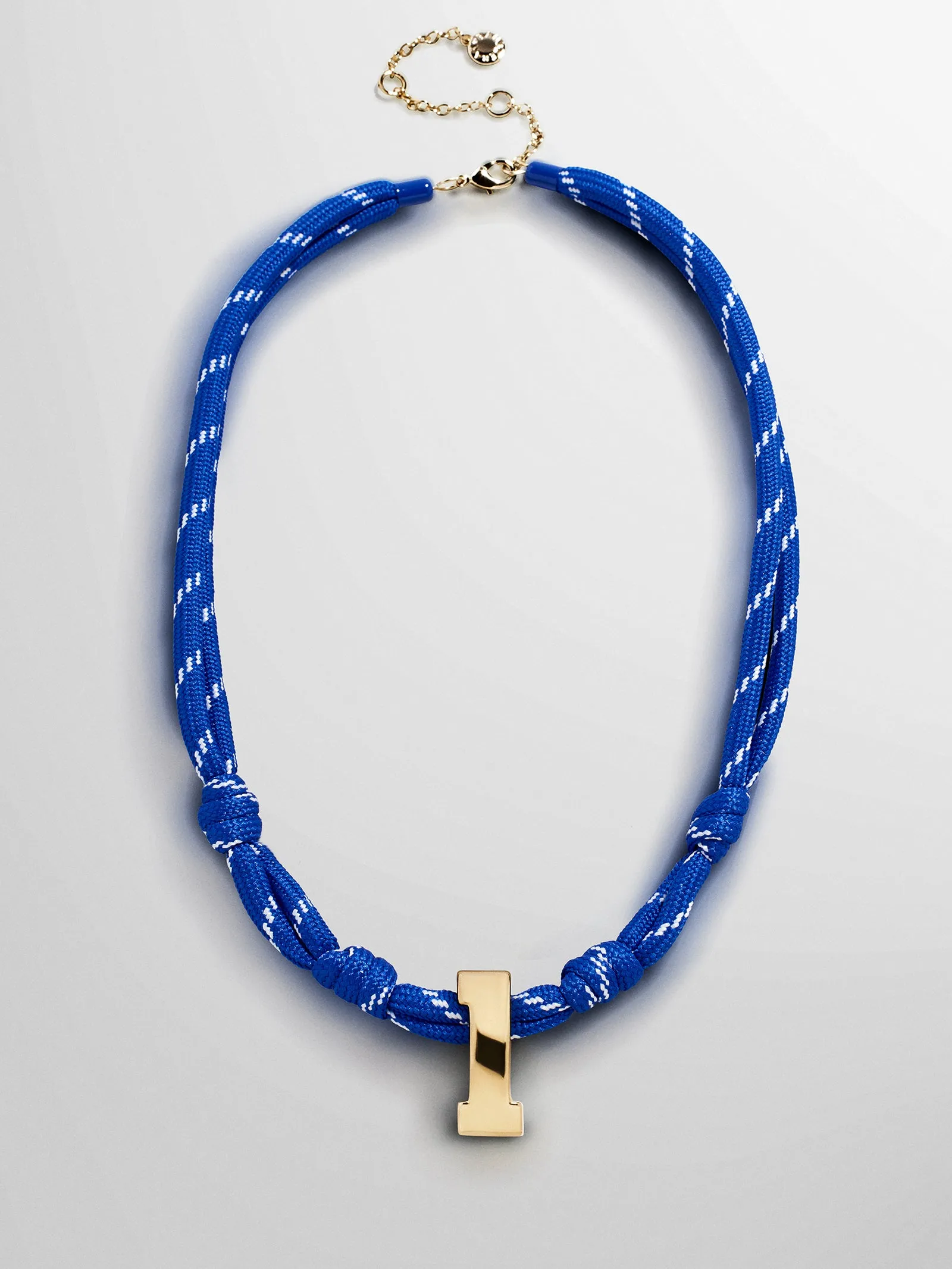 Knotty Varsity Custom Necklace - Royal Blue Single Digit sold by BaubleBar