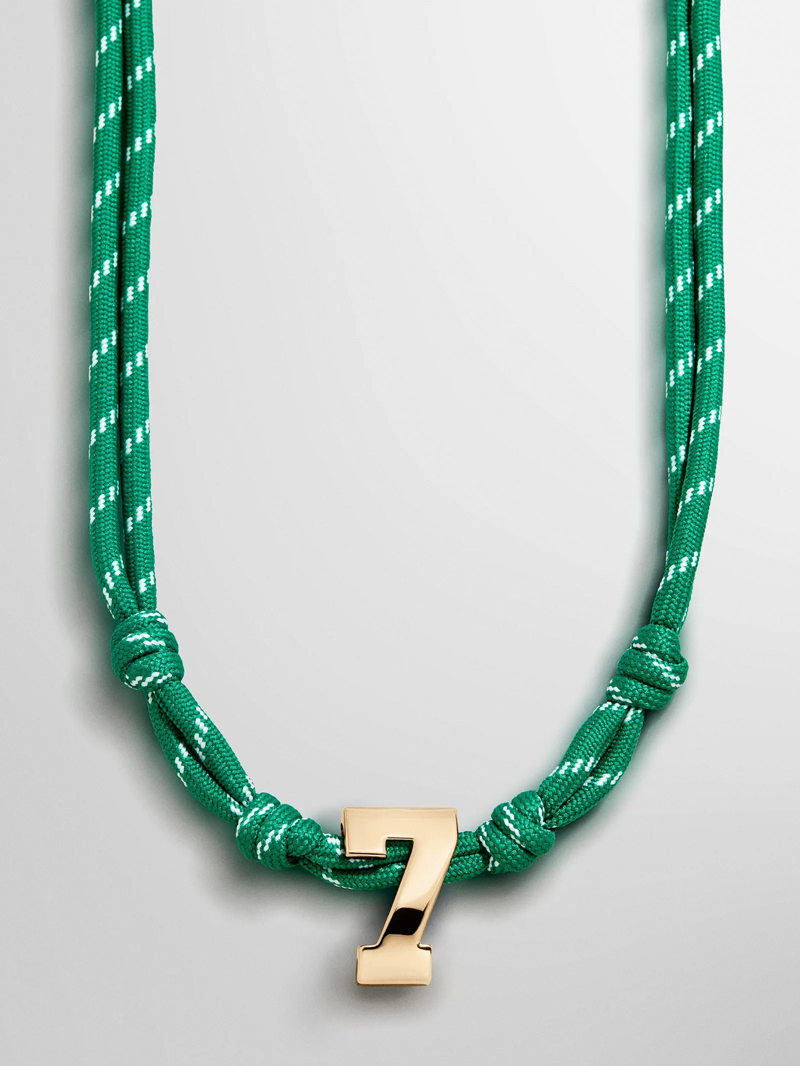 Knotty Varsity Custom Necklace - Bright Green Single Digit sold by BaubleBar product image thumbnail 3