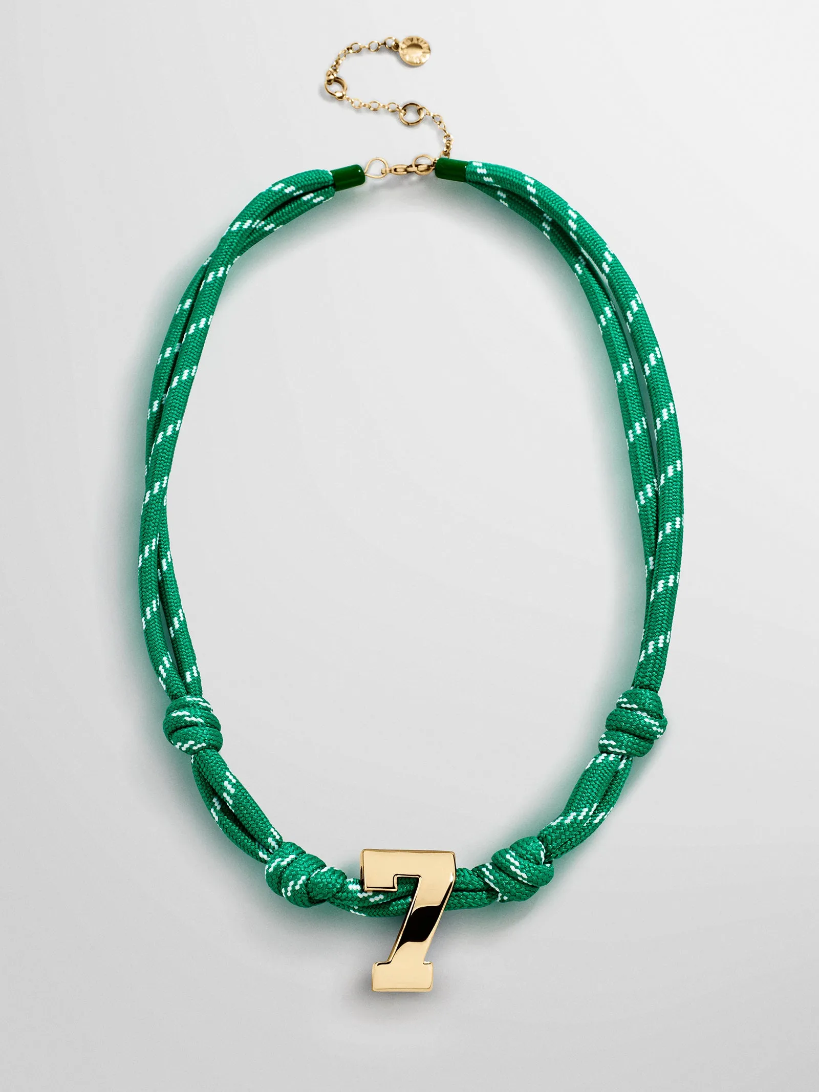 Knotty Varsity Custom Necklace - Bright Green Single Digit sold by BaubleBar