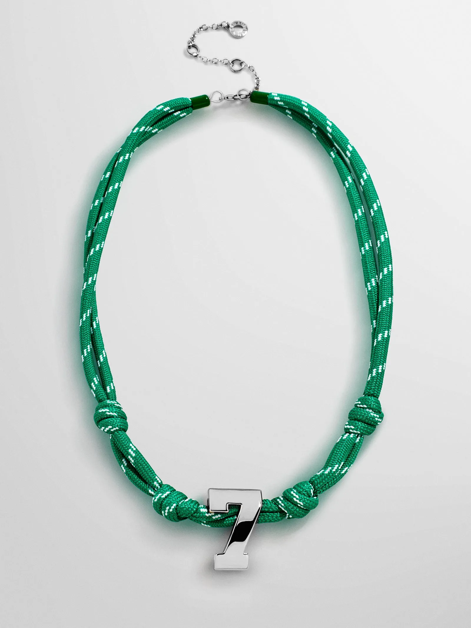 Knotty Varsity Custom Necklace - Bright Green Single Digit sold by BaubleBar product image thumbnail 4