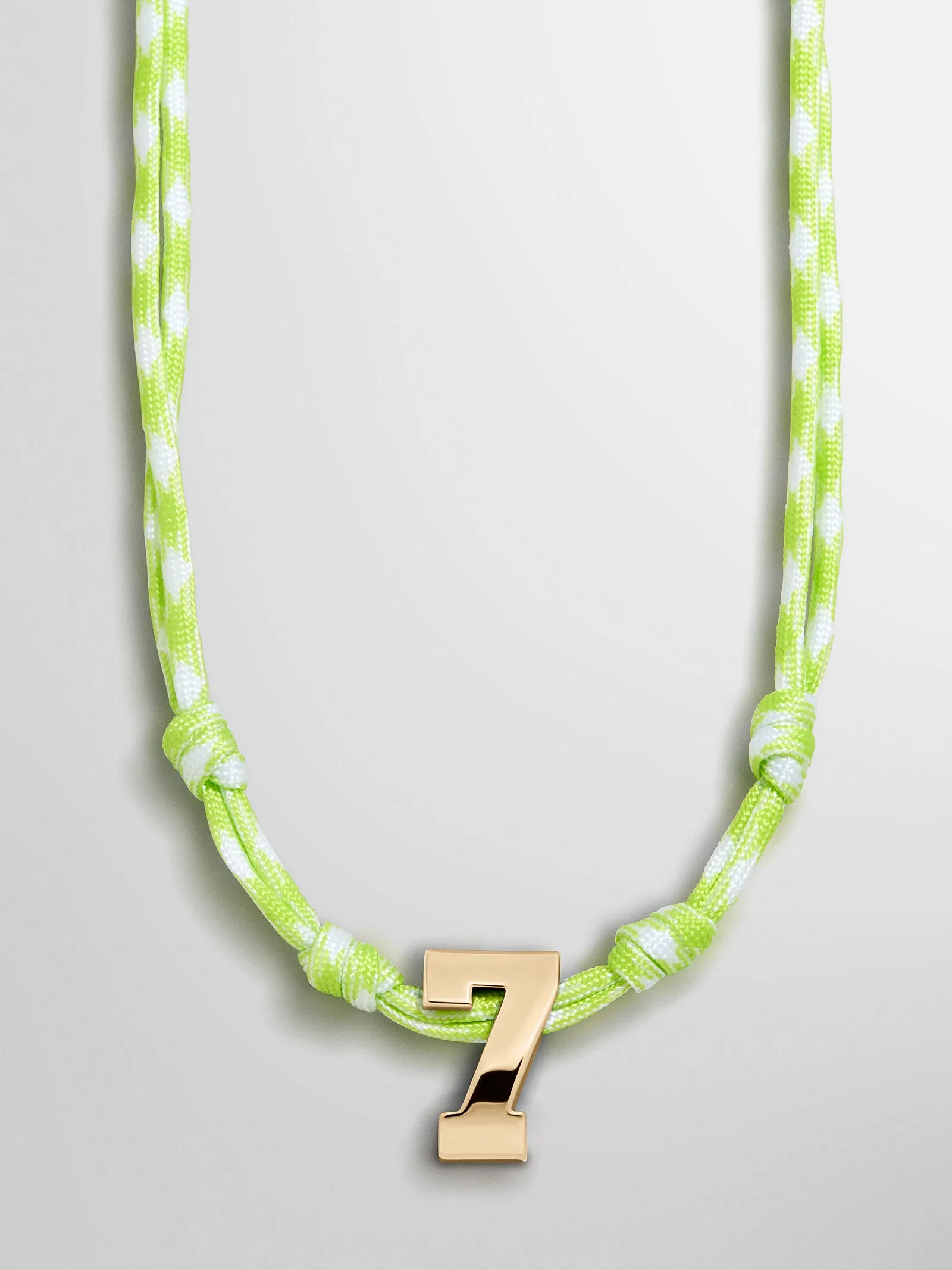Knotty Varsity Custom Necklace - Lime Green Single Digit sold by BaubleBar product image thumbnail 3