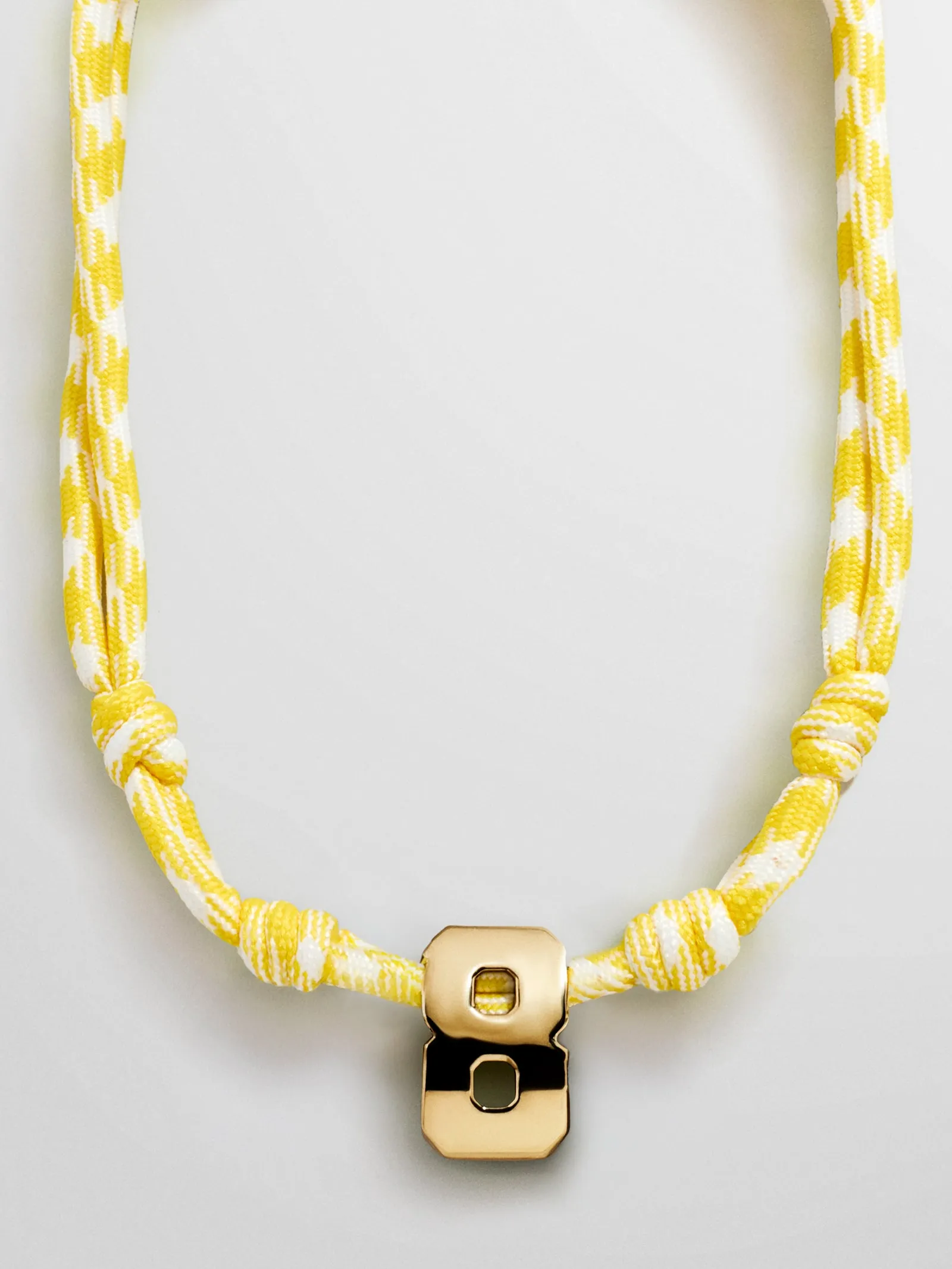 Knotty Varsity Custom Necklace - Bright Yellow Single Digit sold by BaubleBar product image thumbnail 3