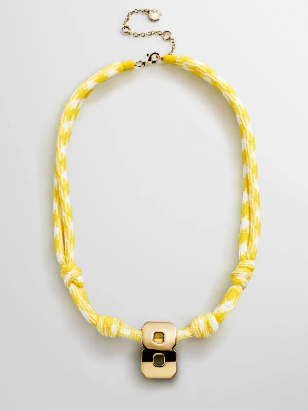 Knotty Varsity Custom Necklace - Bright Yellow Single Digit made by BaubleBar
