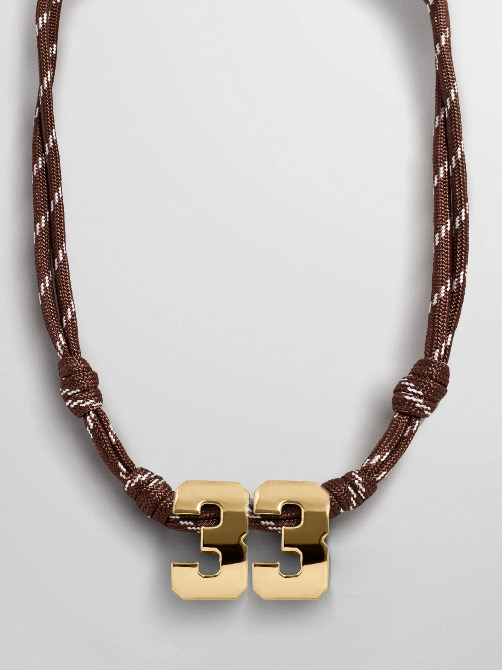 Knotty Varsity Custom Necklace - Mocha Brown Double Digit sold by BaubleBar product image thumbnail 3