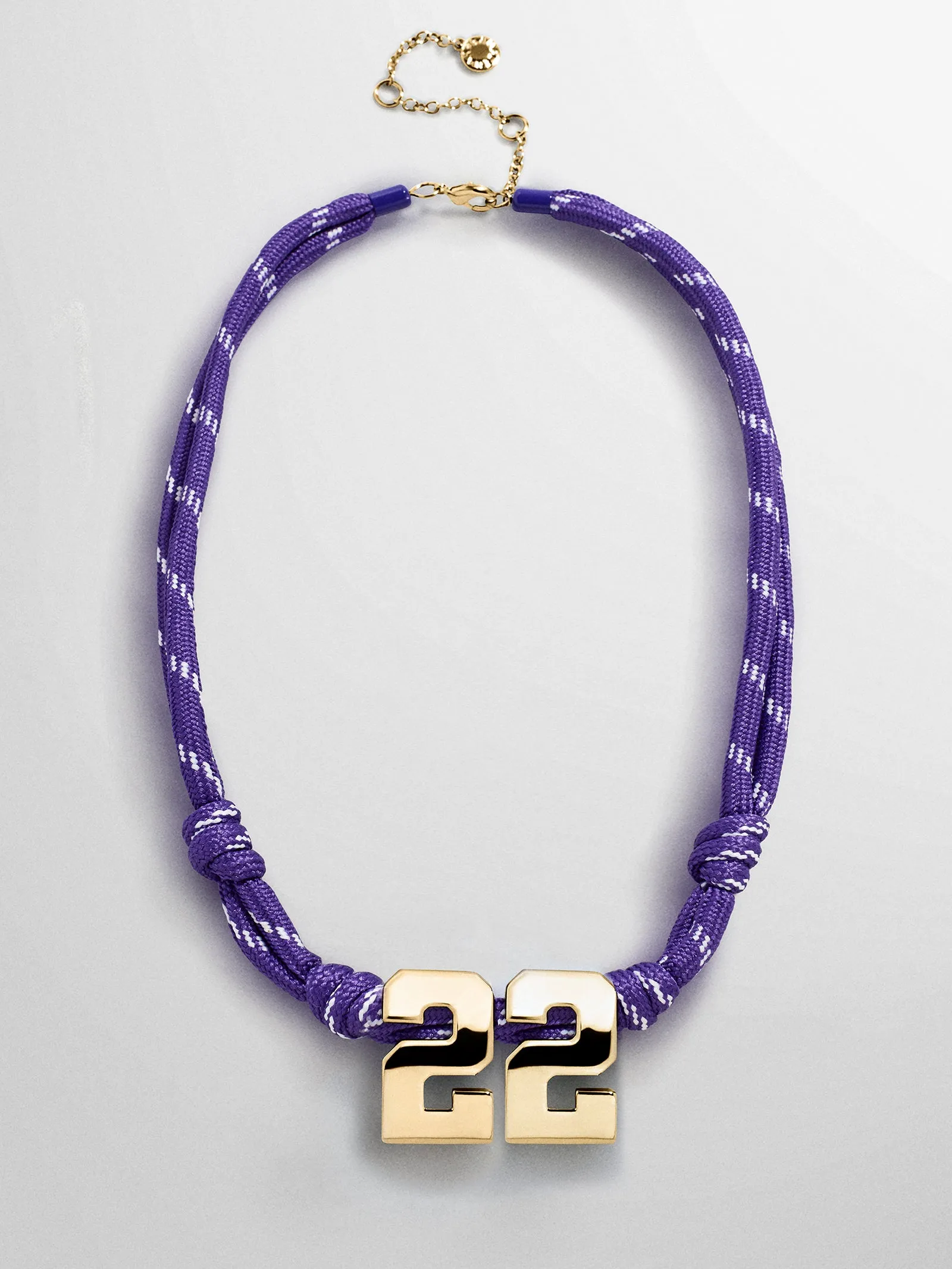 Knotty Varsity Custom Necklace - Purple Double Digit sold by BaubleBar