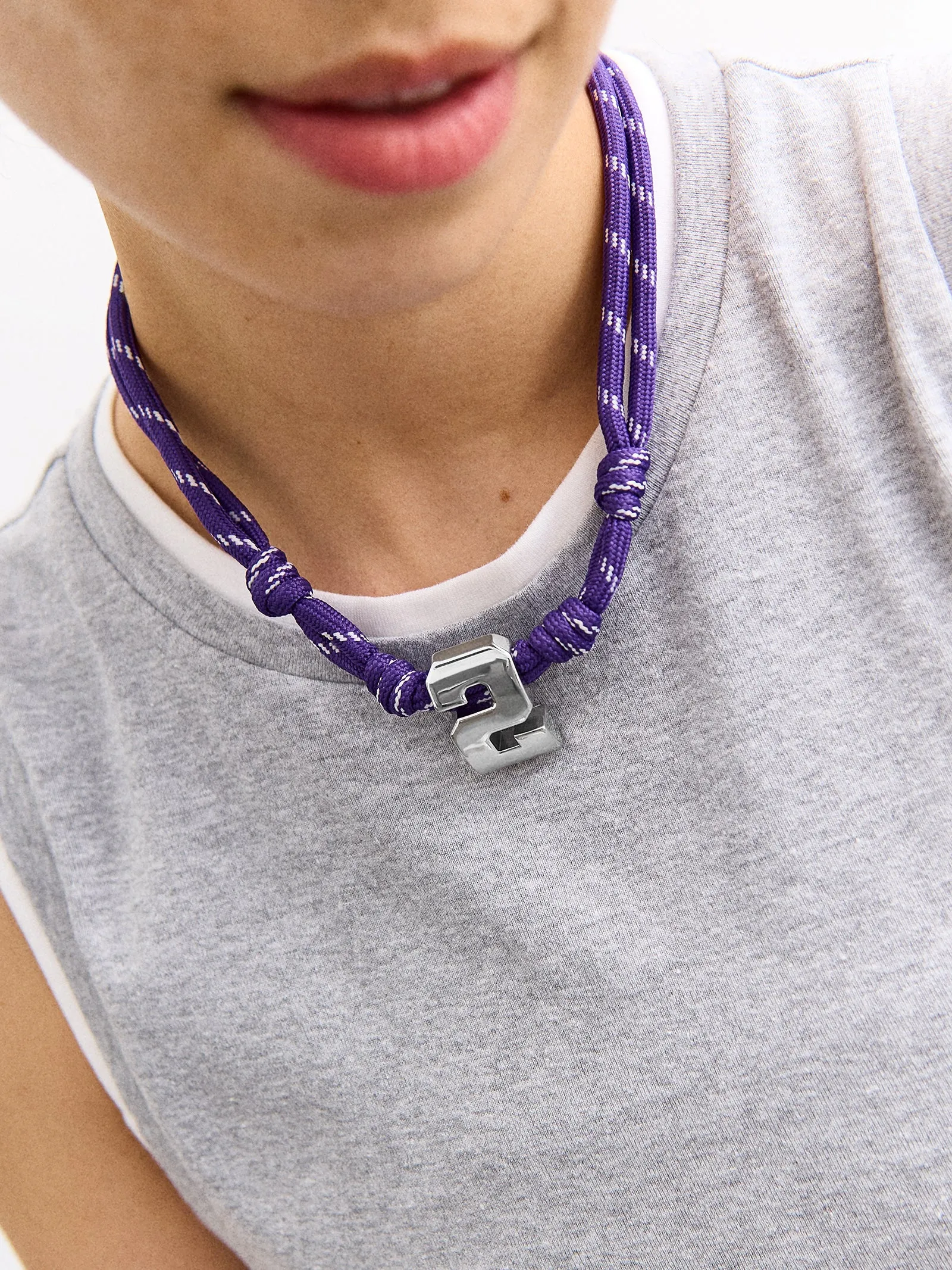 Knotty Varsity Custom Necklace - Purple Double Digit sold by BaubleBar product image thumbnail 5