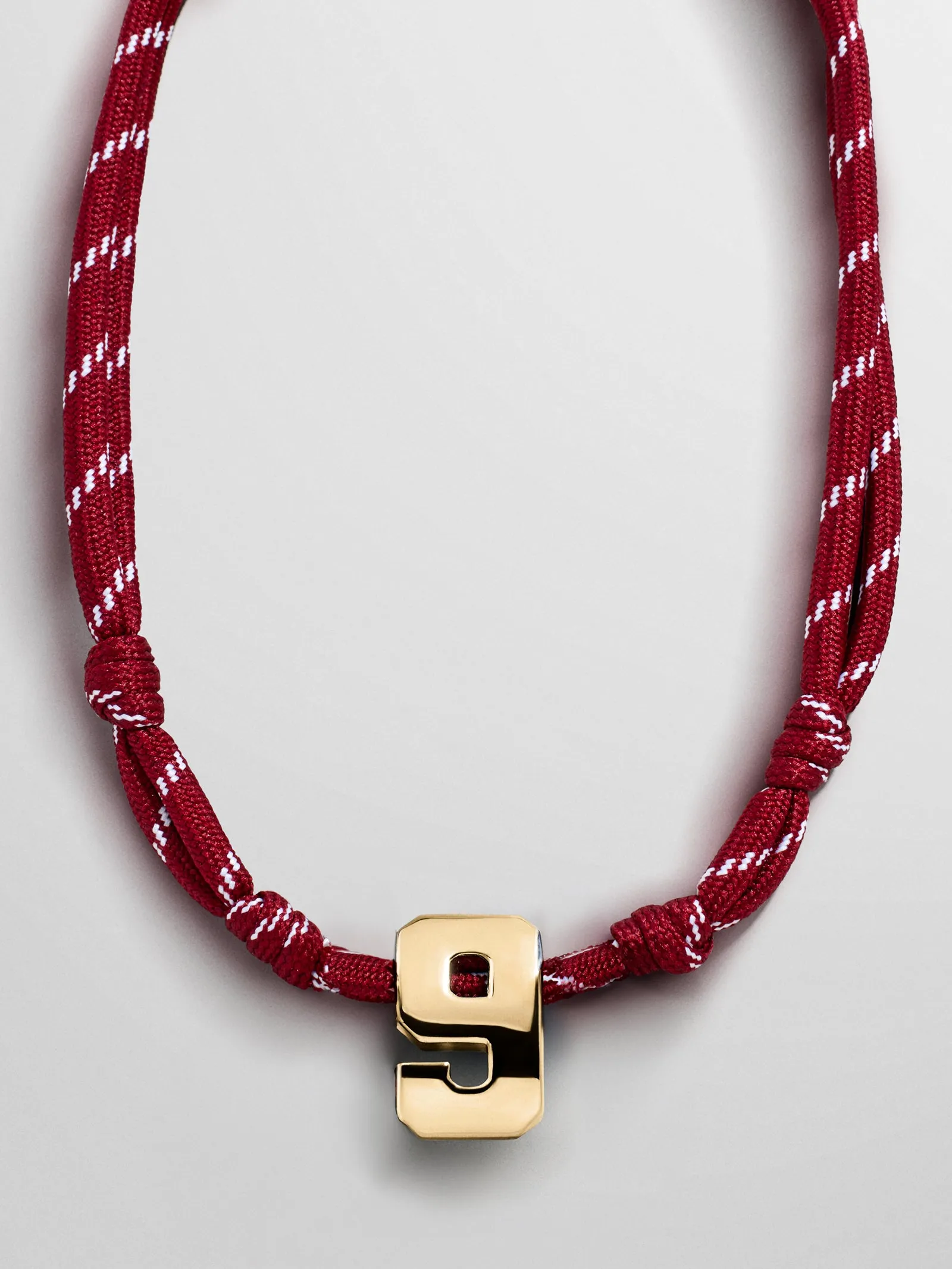 Knotty Varsity Custom Necklace - Maroon Single Digit sold by BaubleBar product image thumbnail 3