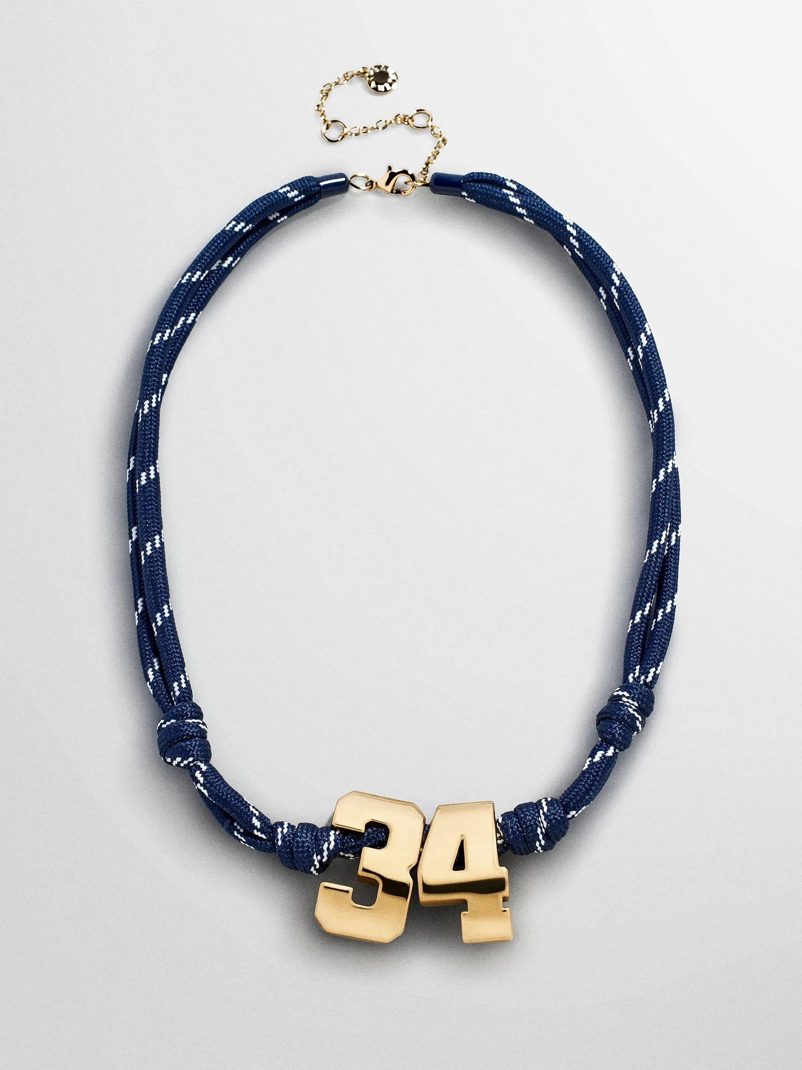 Knotty Varsity Custom Necklace - Navy Double Digit sold by BaubleBar