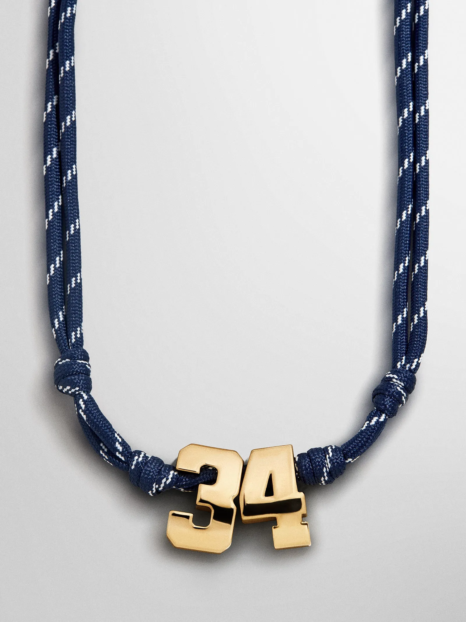 Knotty Varsity Custom Necklace - Navy Double Digit sold by BaubleBar product image thumbnail 3