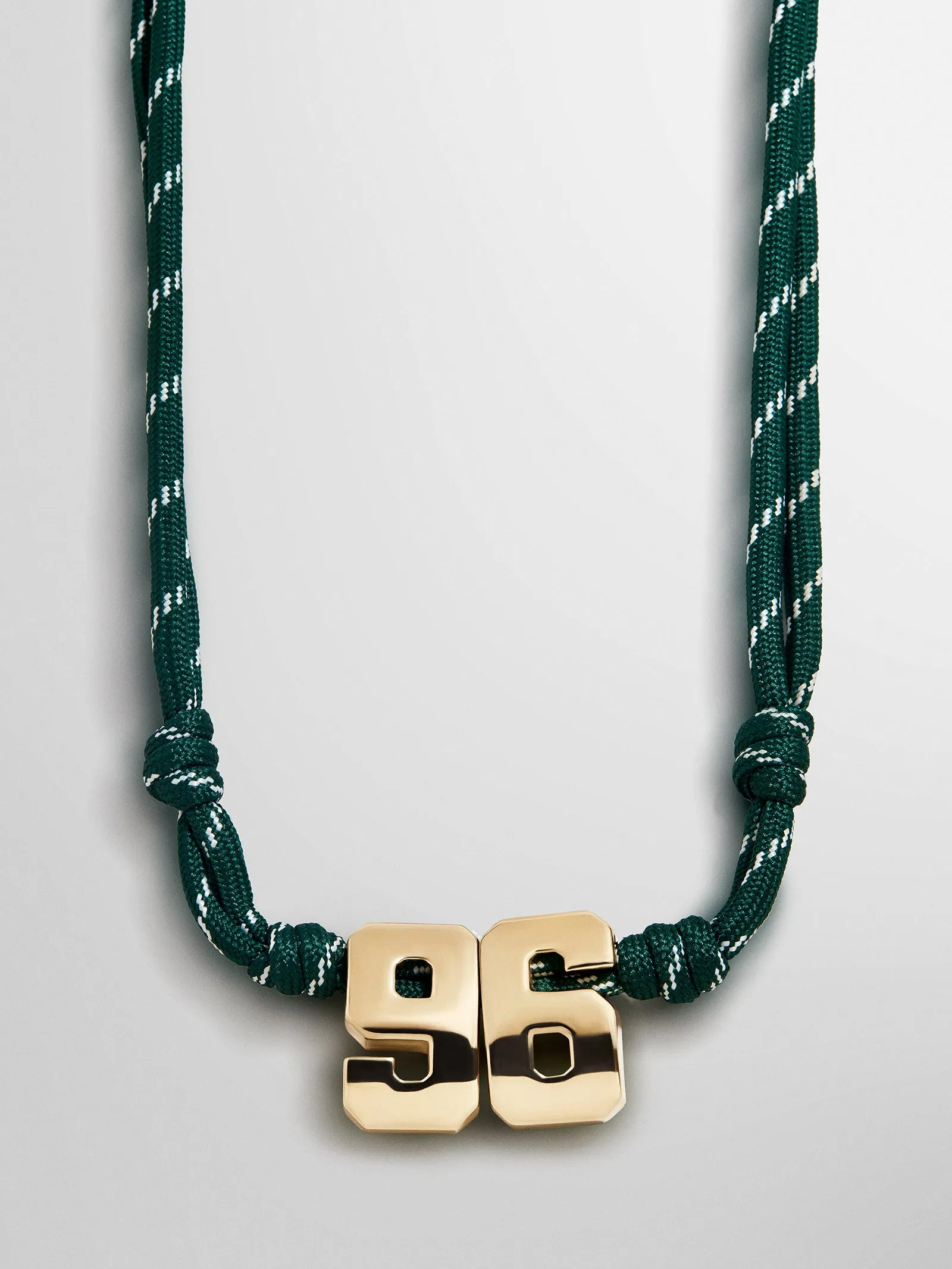 Knotty Varsity Custom Necklace - Dark Green Double Digit sold by BaubleBar product image thumbnail 3