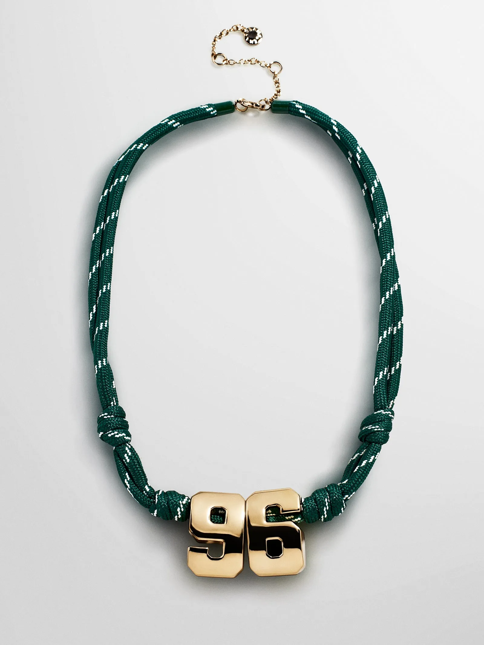 Knotty Varsity Custom Necklace - Dark Green Double Digit sold by BaubleBar
