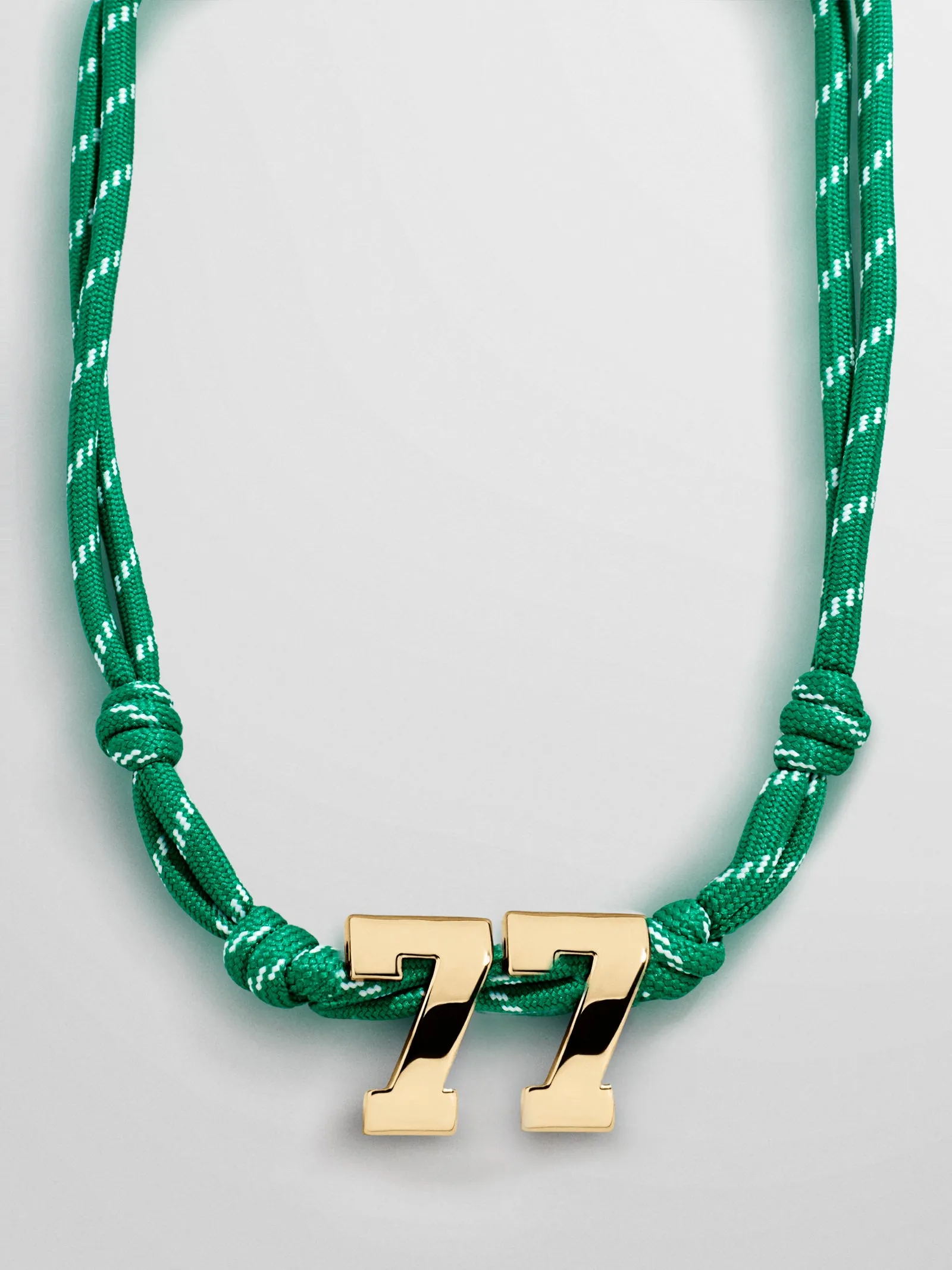 Knotty Varsity Custom Necklace - Bright Green Double Digit sold by BaubleBar product image thumbnail 3