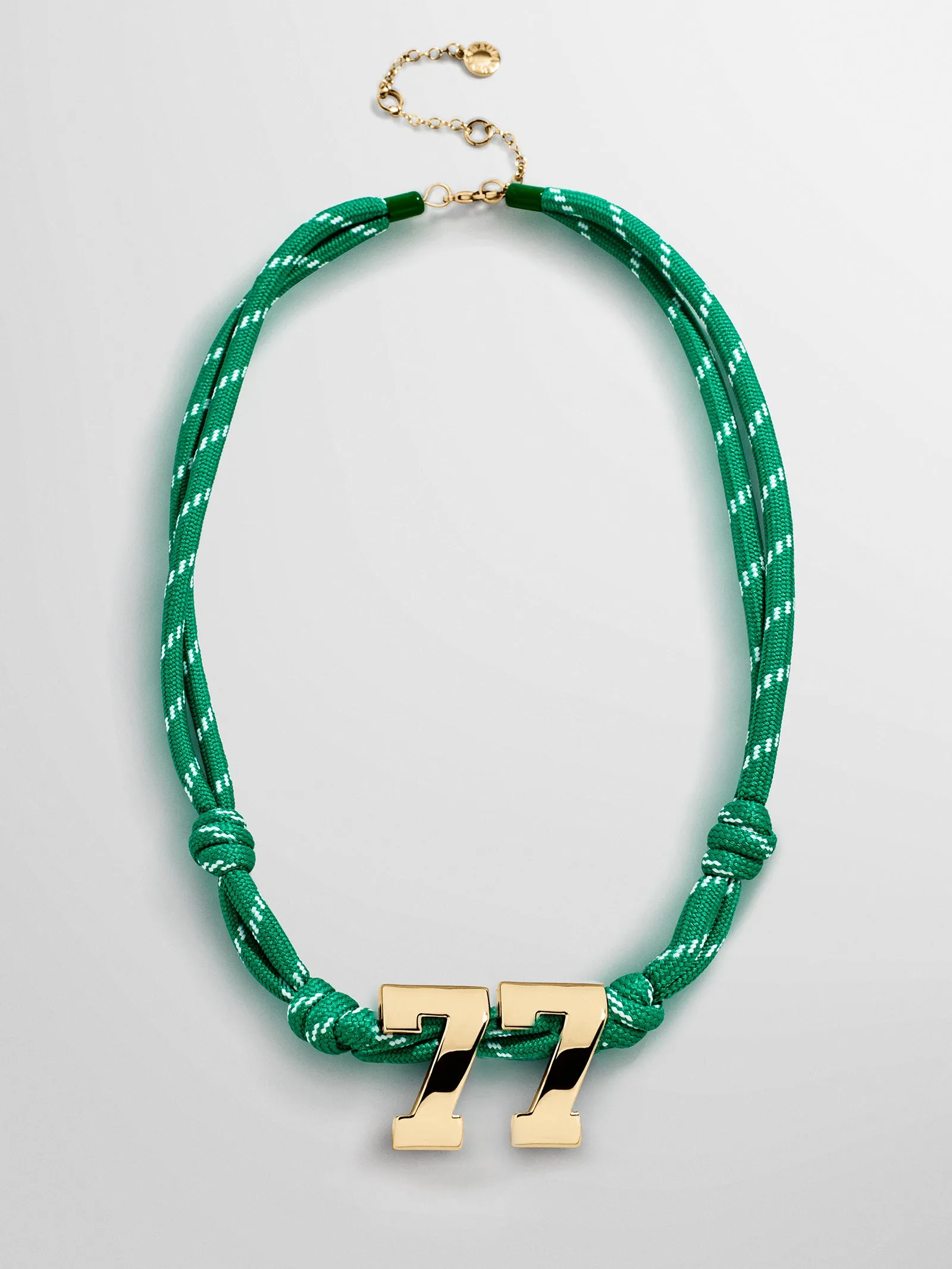 Knotty Varsity Custom Necklace - Bright Green Double Digit sold by BaubleBar