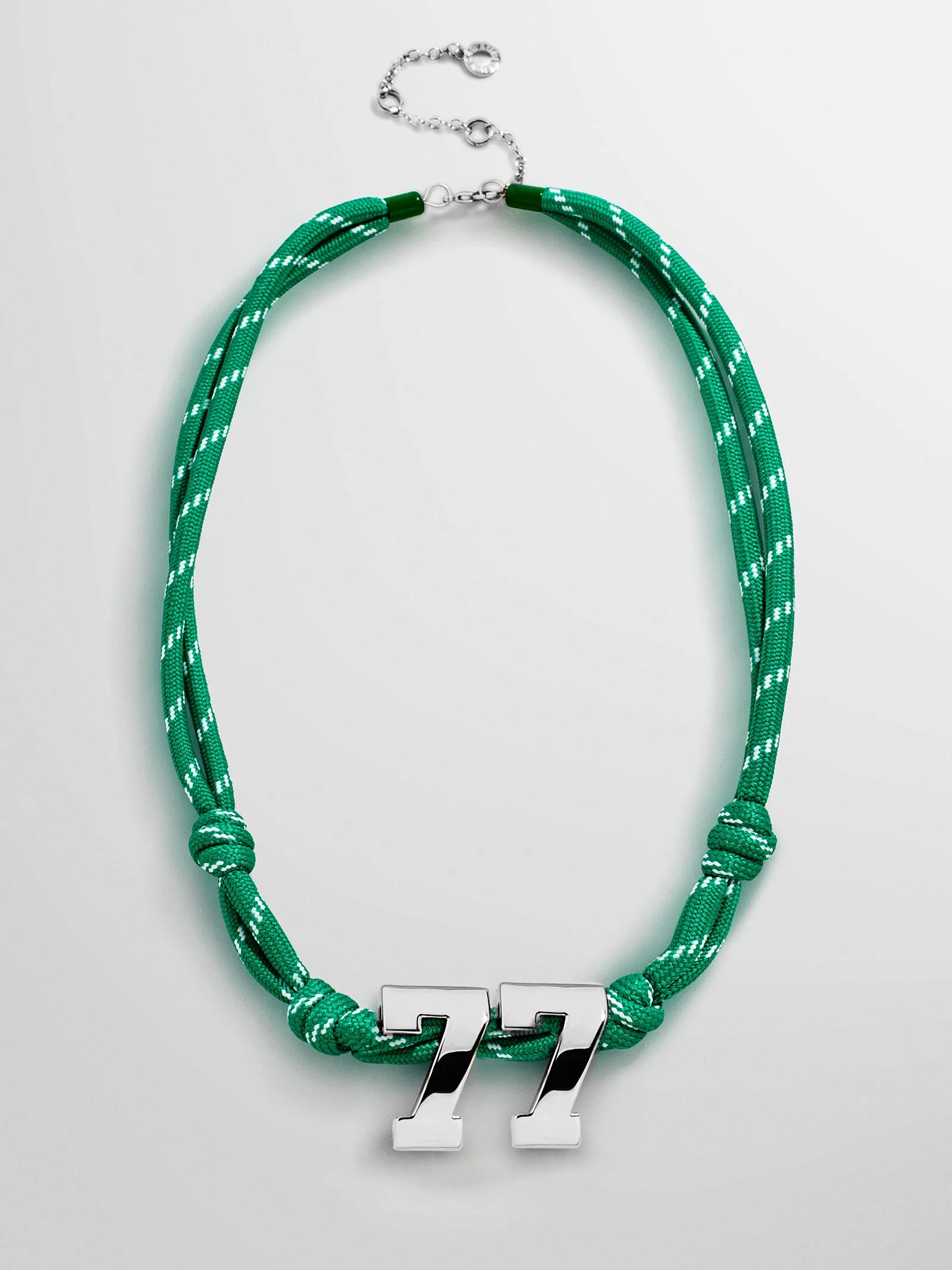 Knotty Varsity Custom Necklace - Bright Green Double Digit sold by BaubleBar product image thumbnail 4
