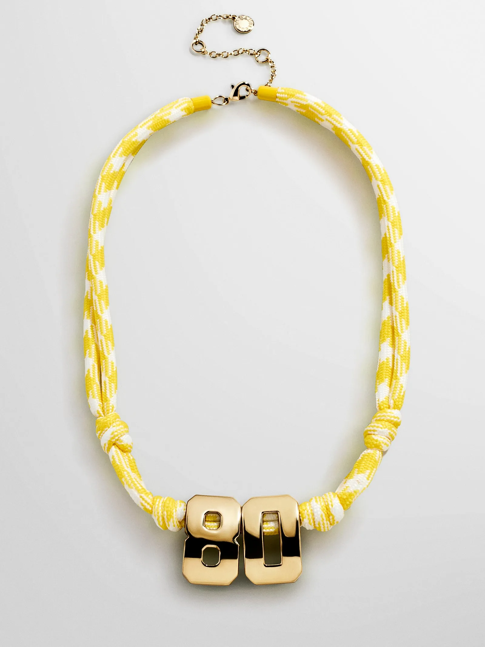 Knotty Varsity Custom Necklace - Bright Yellow Double Digit sold by BaubleBar