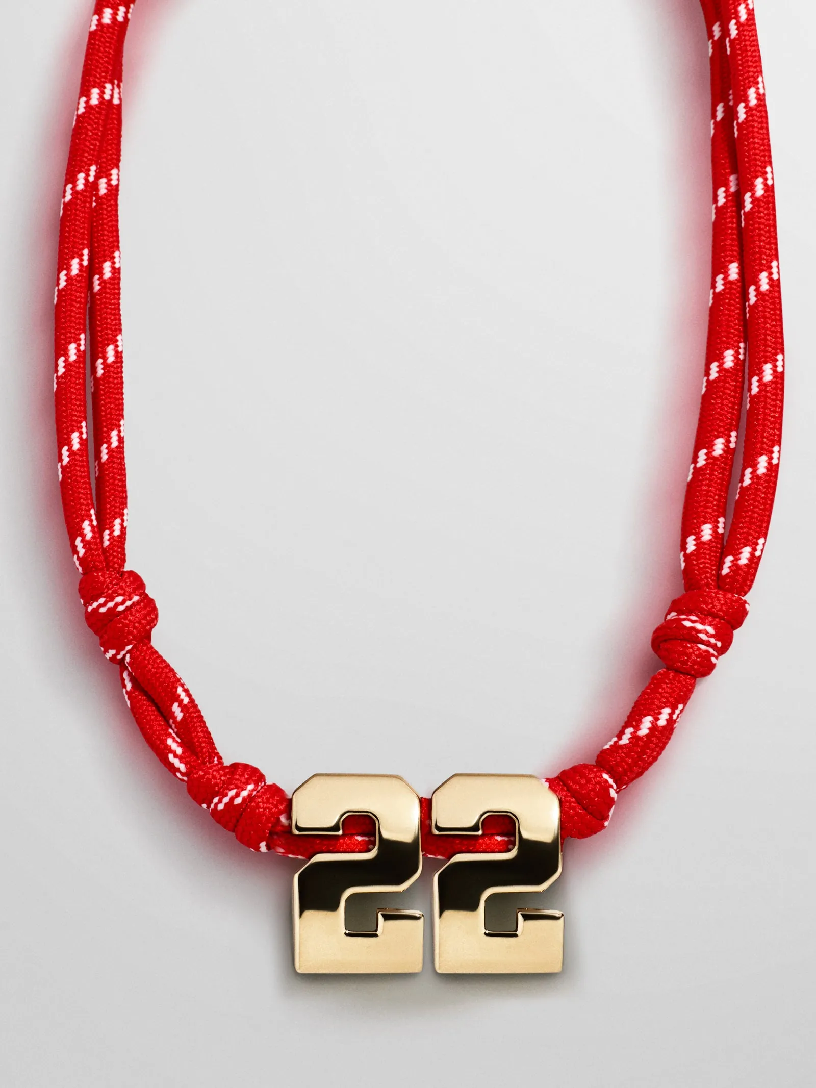 Knotty Varsity Custom Necklace - Cherry Red Double Digit sold by BaubleBar product image thumbnail 3