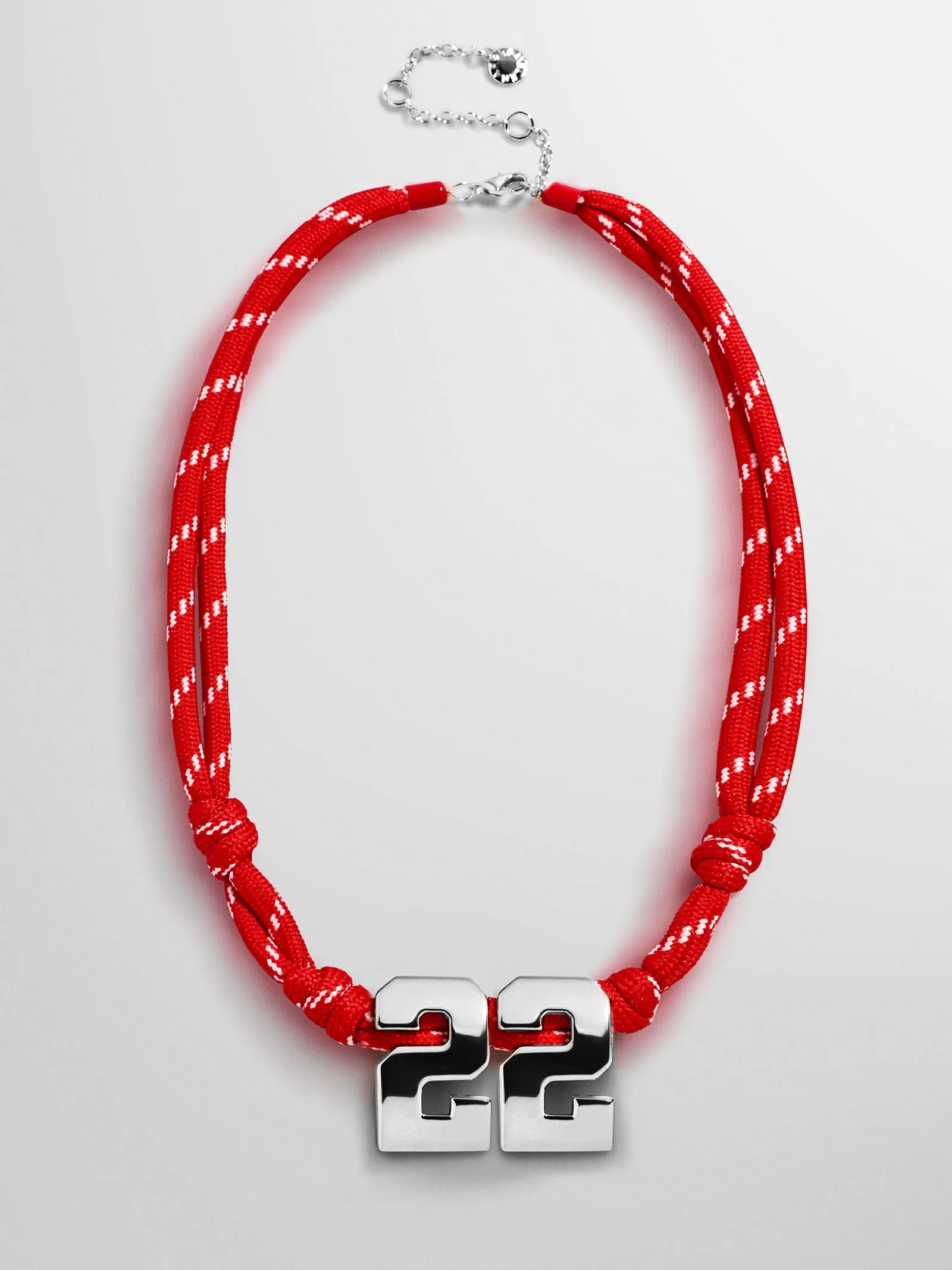 Knotty Varsity Custom Necklace - Cherry Red Double Digit sold by BaubleBar product image thumbnail 4