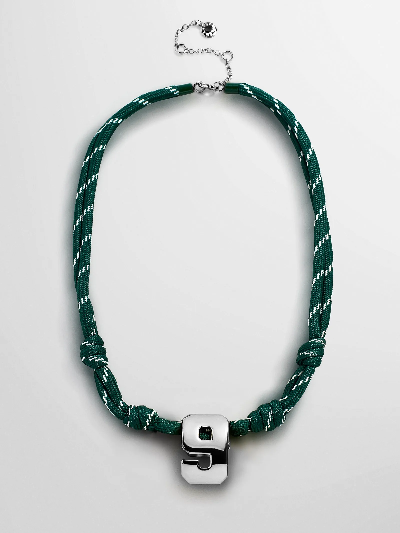 Knotty Varsity Custom Necklace - Dark Green Single Digit sold by BaubleBar product image thumbnail 4