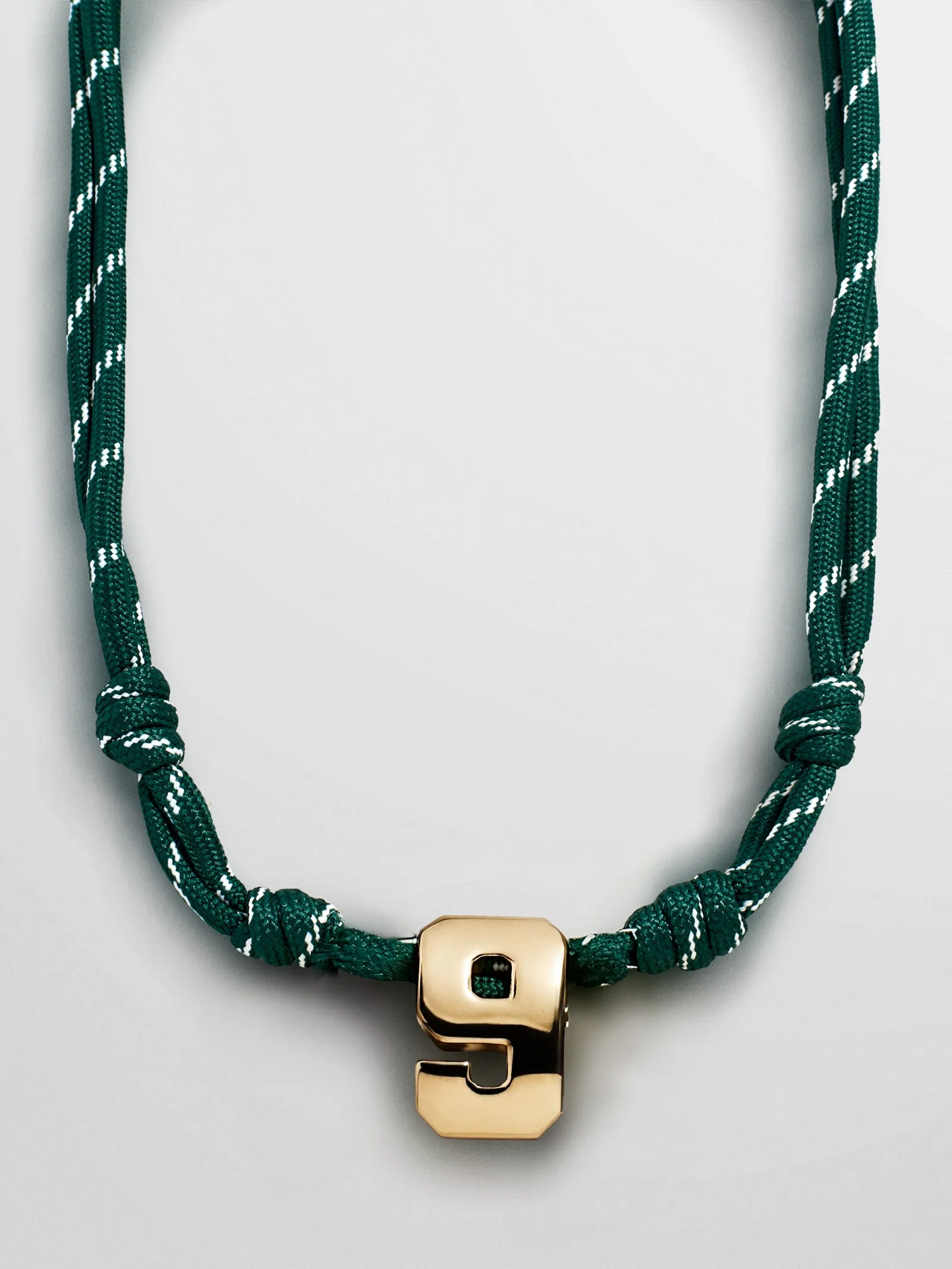 Knotty Varsity Custom Necklace - Dark Green Single Digit sold by BaubleBar product image thumbnail 3