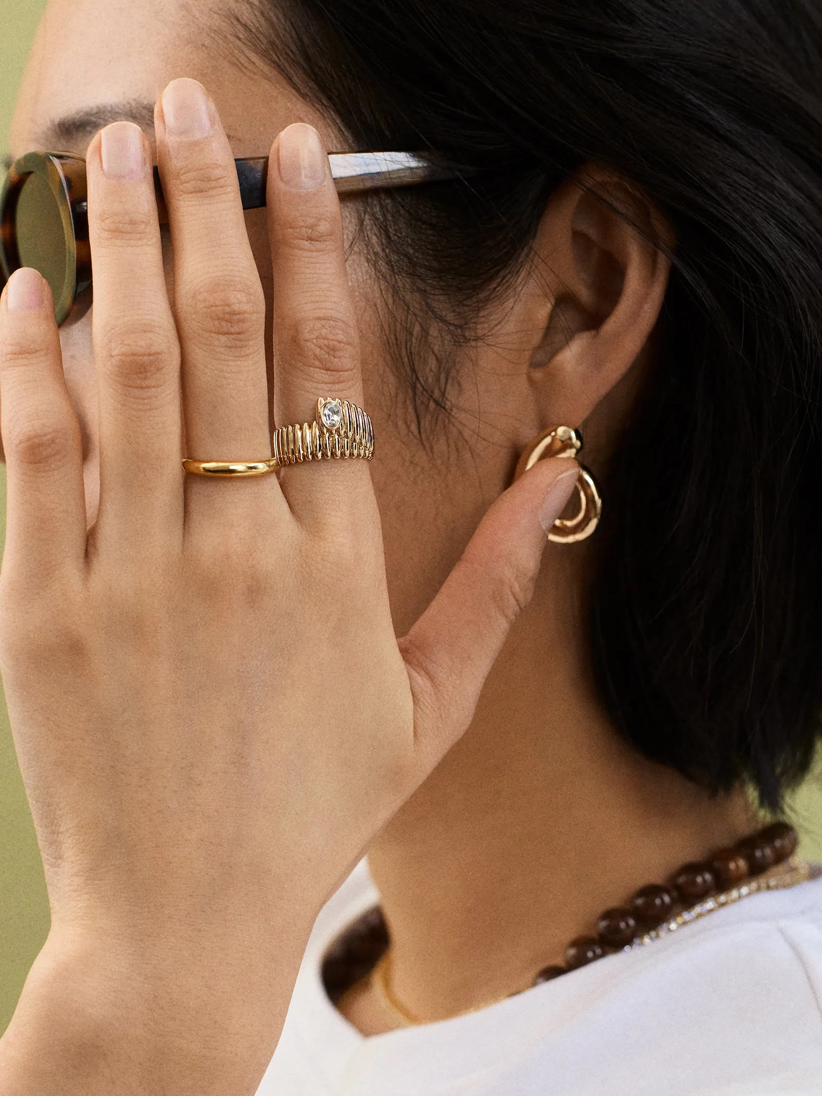 Mona Gold Wrap Ring - Gold/Pavé sold by BaubleBar product image thumbnail 2