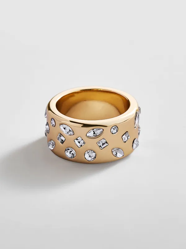 Simone Gold Ring - Gold/Pavé made by BaubleBar
