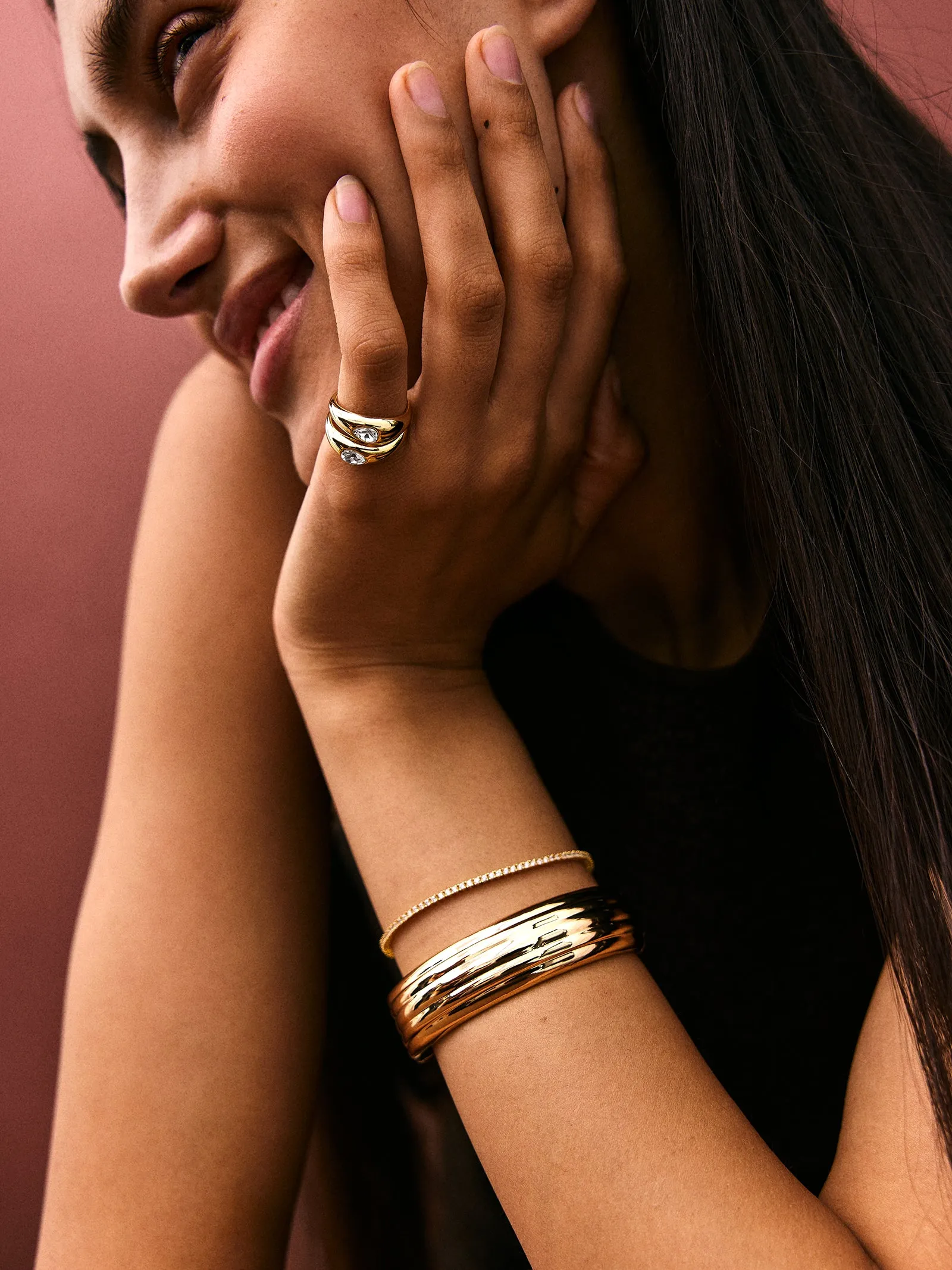 Odessa Hinge Bangle Bracelet - Gold sold by BaubleBar product image thumbnail 2