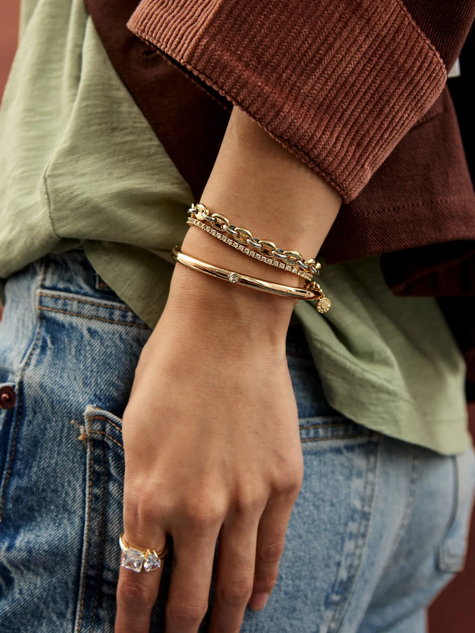 Thalia Mixed Metals Bracelet - Gold/Silver sold by BaubleBar product image thumbnail 2