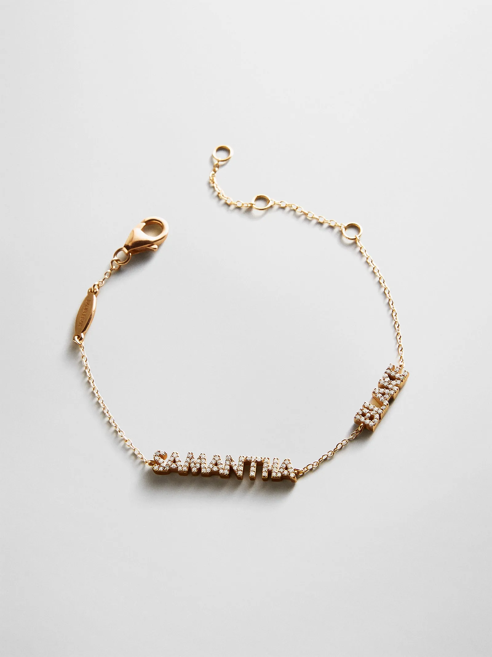 14K Gold/Pavé Custom Block Multi Name Bracelet - 2 Names sold by BaubleBar product image thumbnail 4