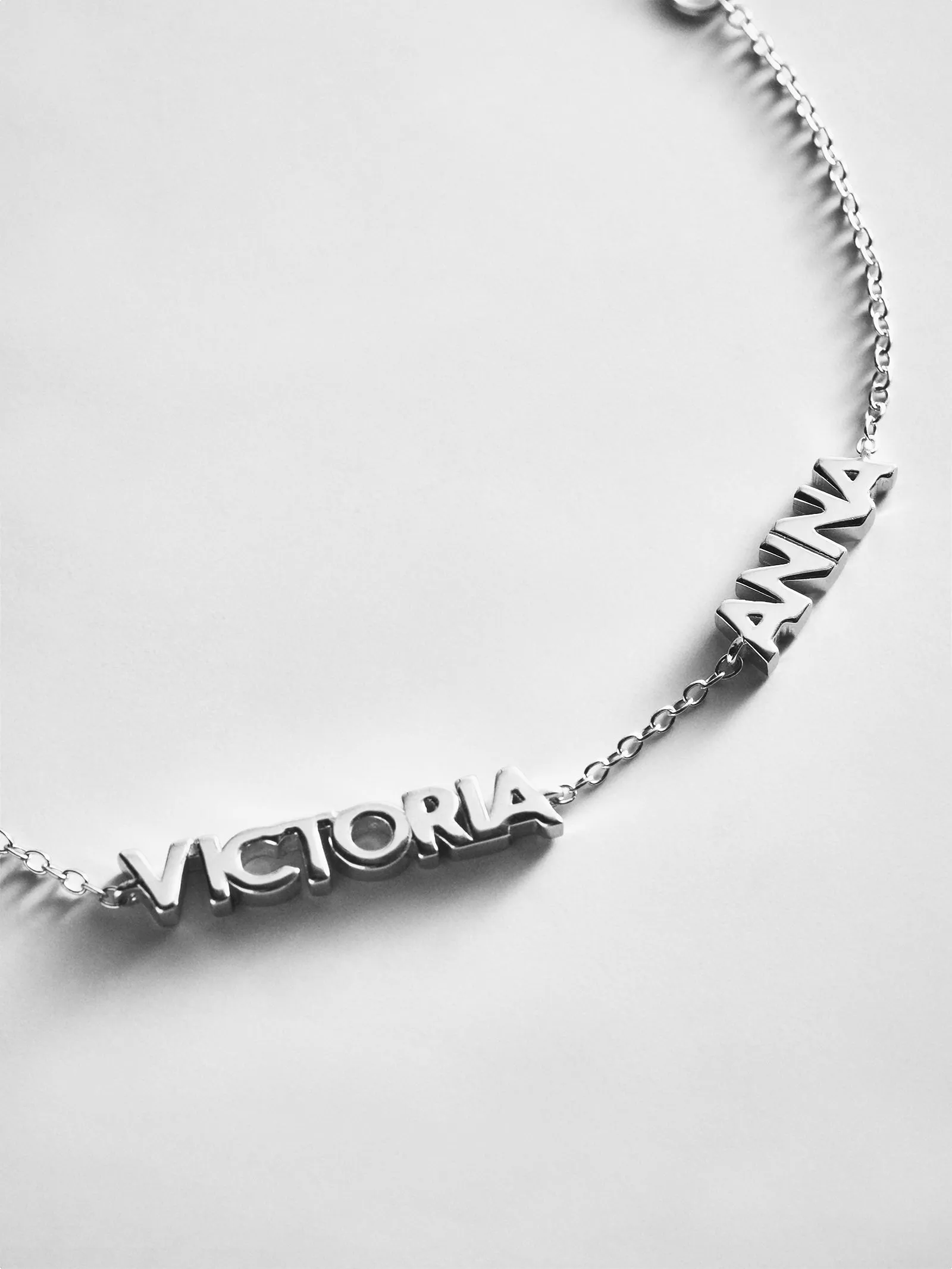 Sterling Silver Custom Block Multi Name Bracelet - 2 Names sold by BaubleBar product image thumbnail 3