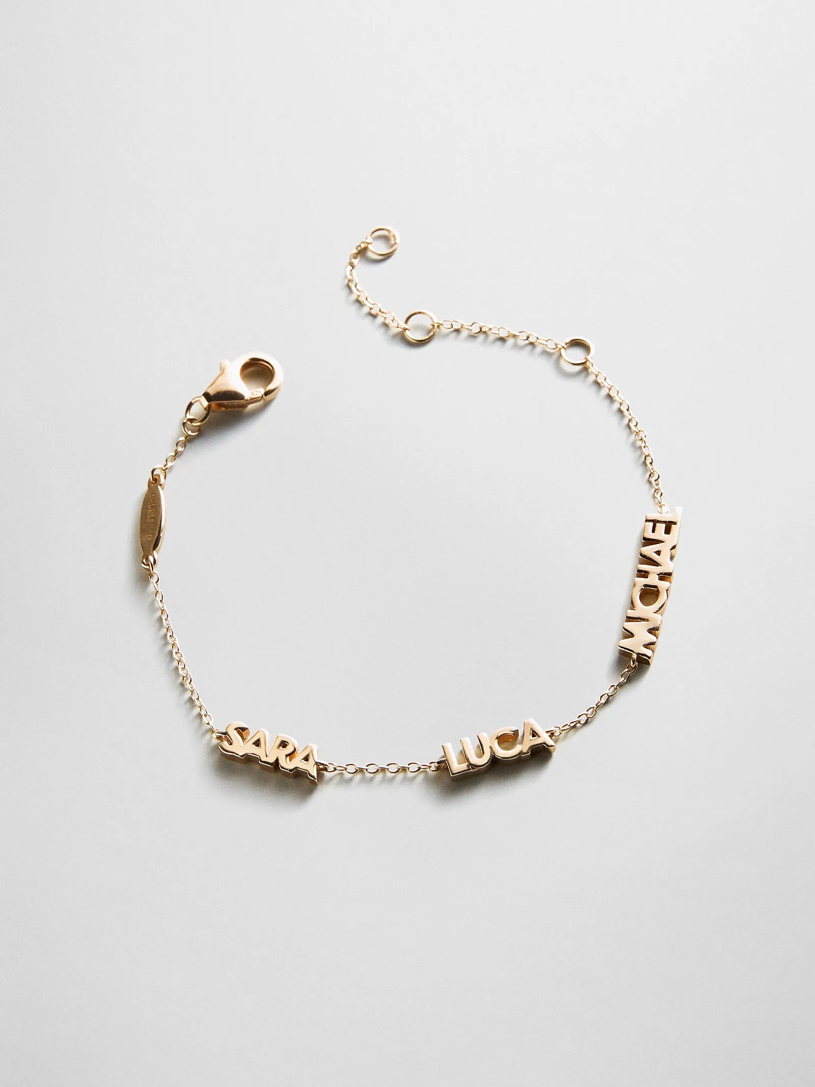 14K Gold Custom Block Multi Name Bracelet - 3 Names sold by BaubleBar product image thumbnail 4