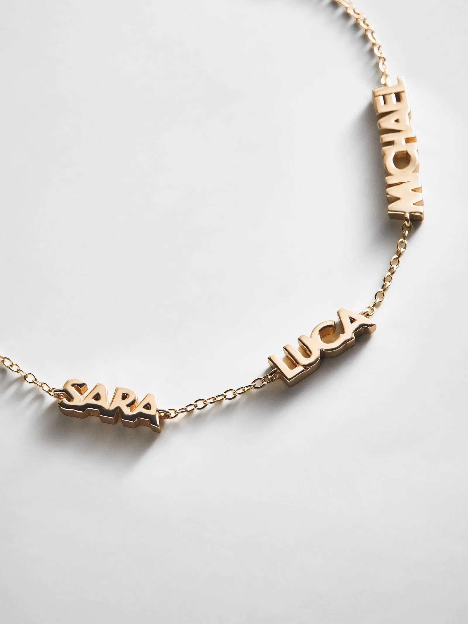 14K Gold Custom Block Multi Name Bracelet - 3 Names sold by BaubleBar product image thumbnail 3