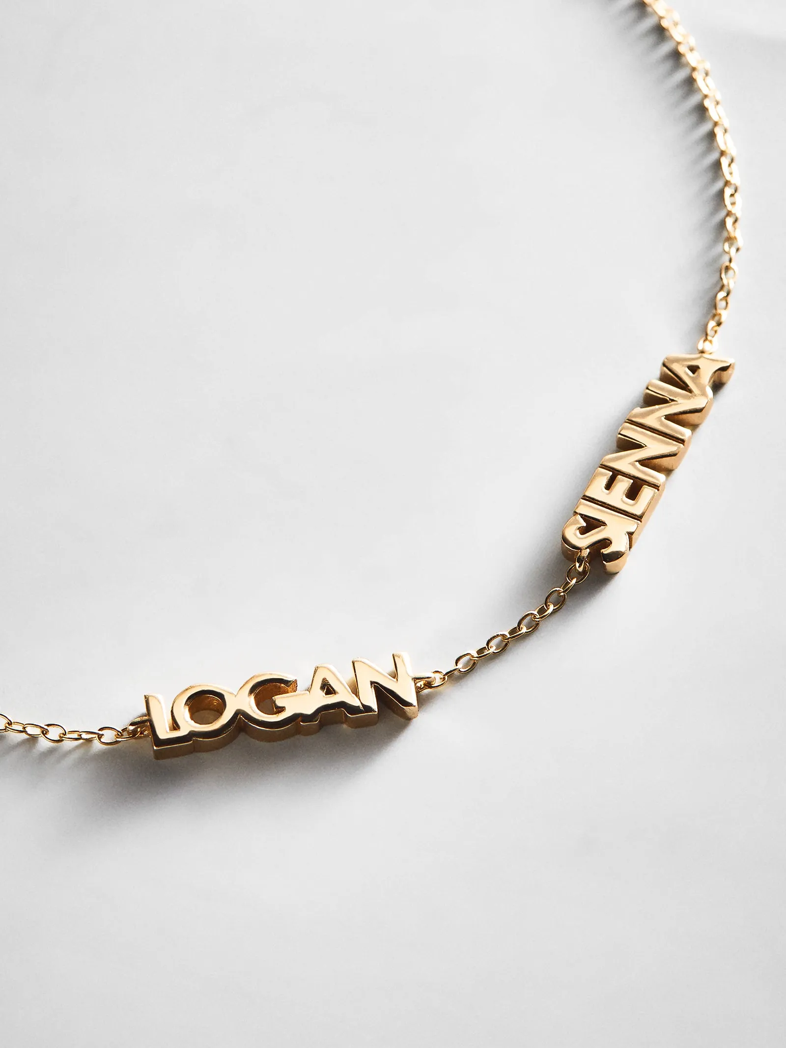 14K Gold Custom Block Multi Name Bracelet - 2 Names sold by BaubleBar product image thumbnail 3