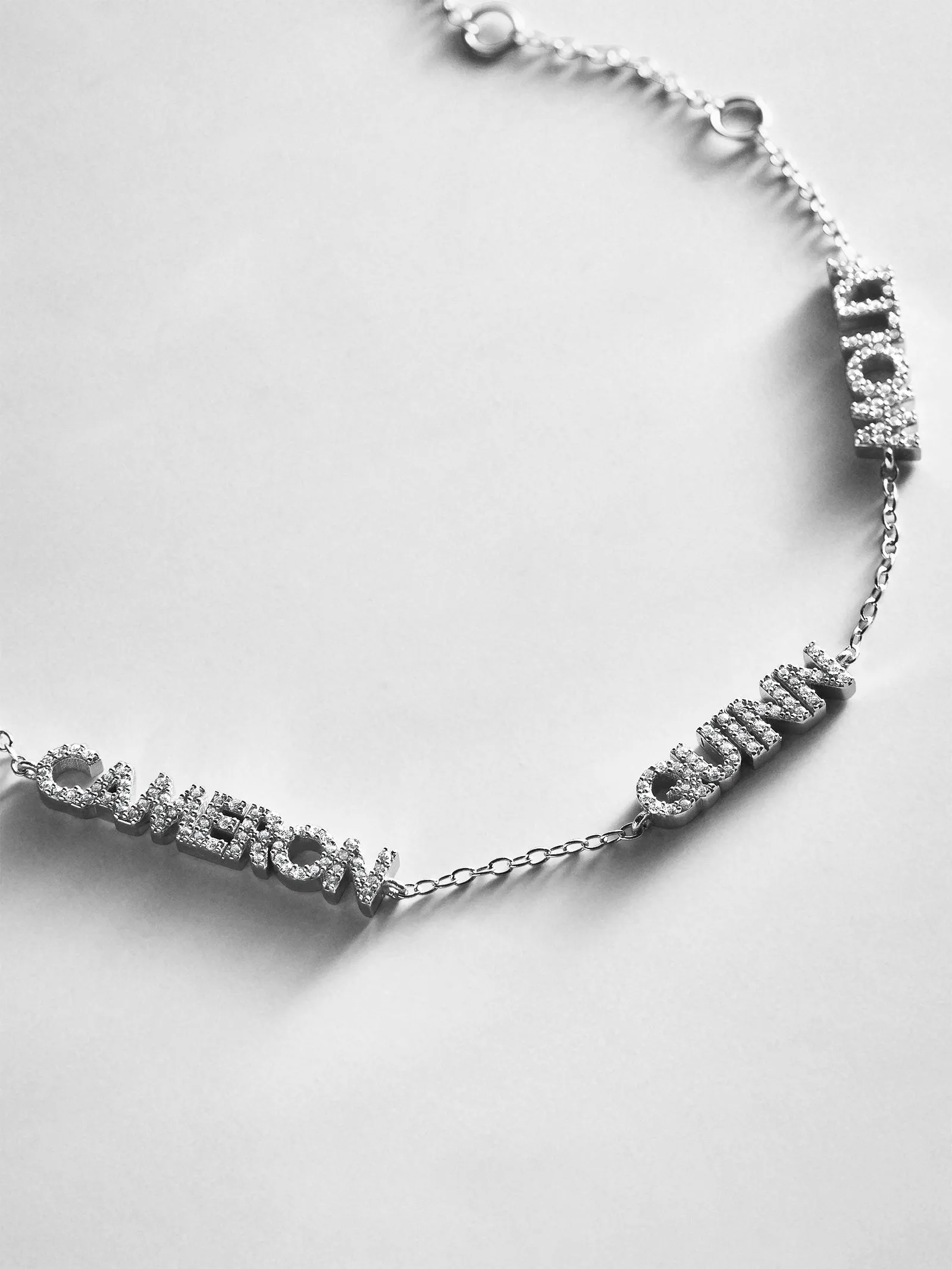 Sterling Silver/Pavé Custom Block Multi Name Bracelet - 3 Names sold by BaubleBar product image thumbnail 3