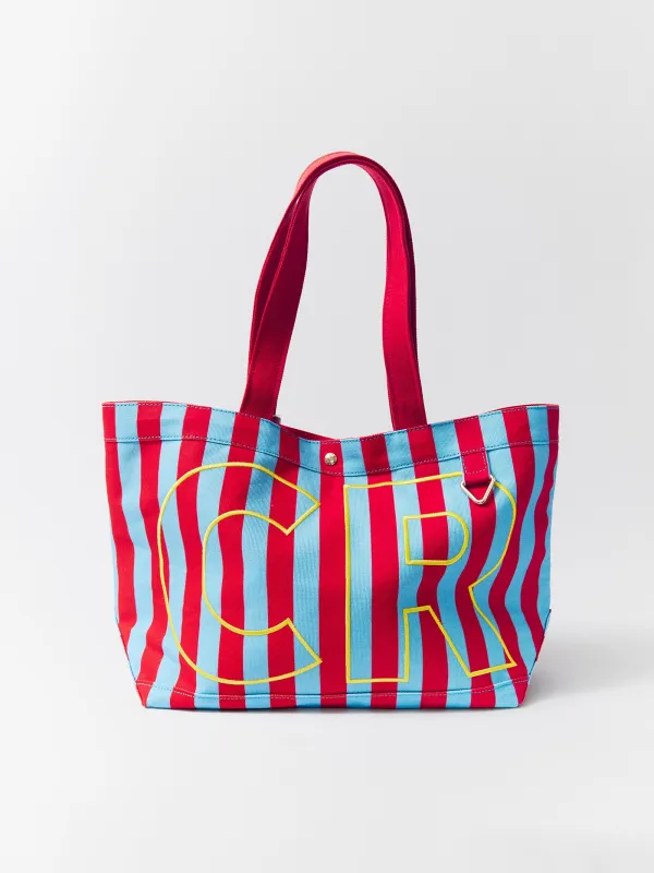Striped Custom Alpha Tote - Custom Rugby made by BaubleBar