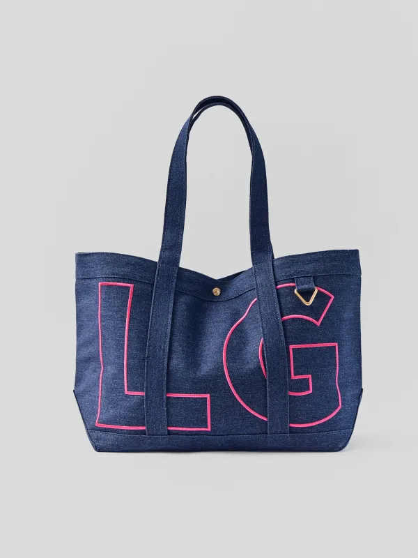 Solid Custom Alpha Tote - Dark Denim made by BaubleBar