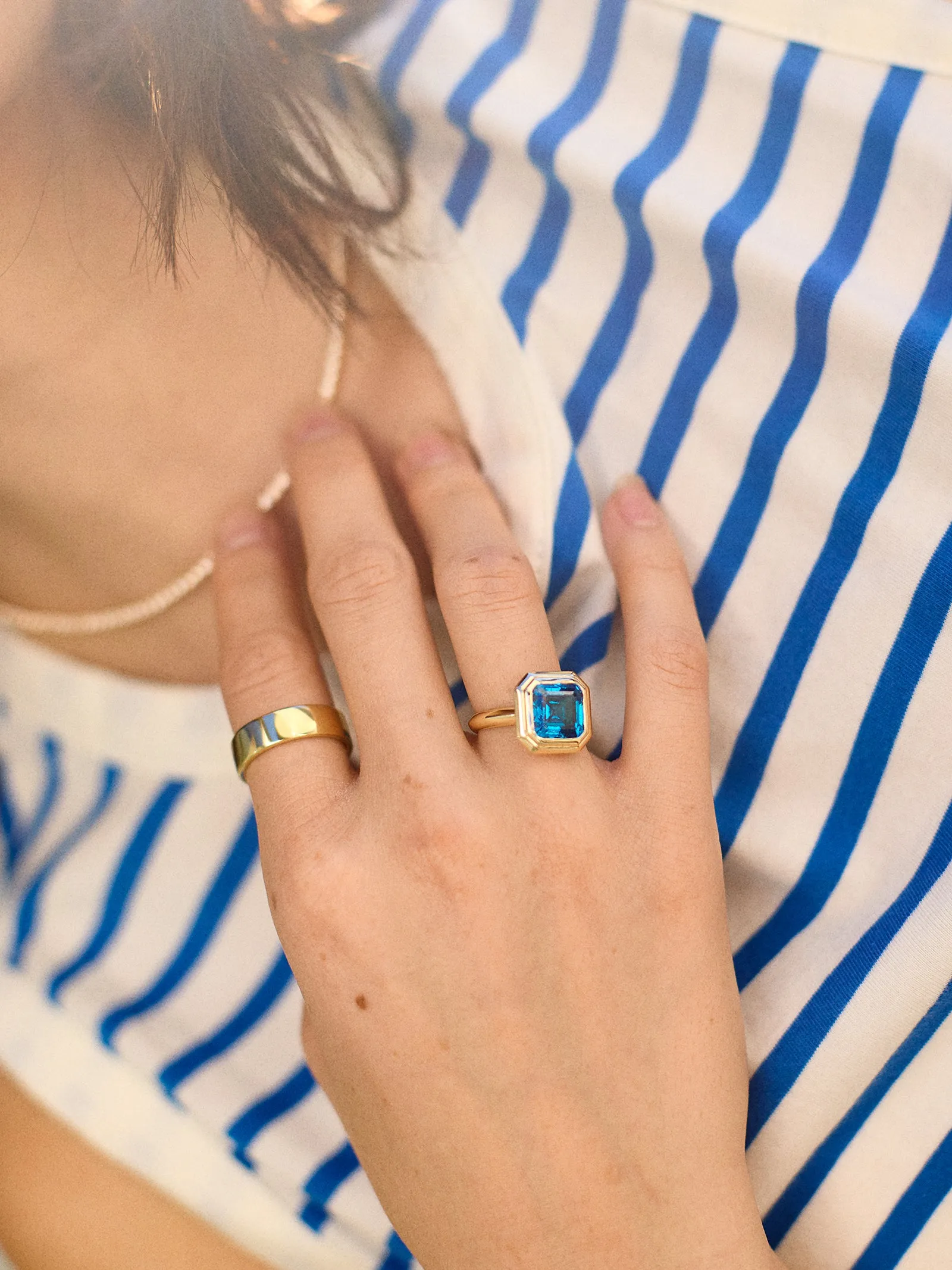 Gold Etched Bezel Custom Birthstone Ring - Crystal sold by BaubleBar product image thumbnail 4