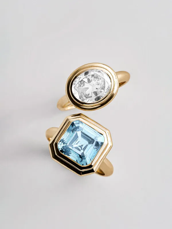 Gold Etched Bezel Custom Birthstone Ring - Crystal made by BaubleBar