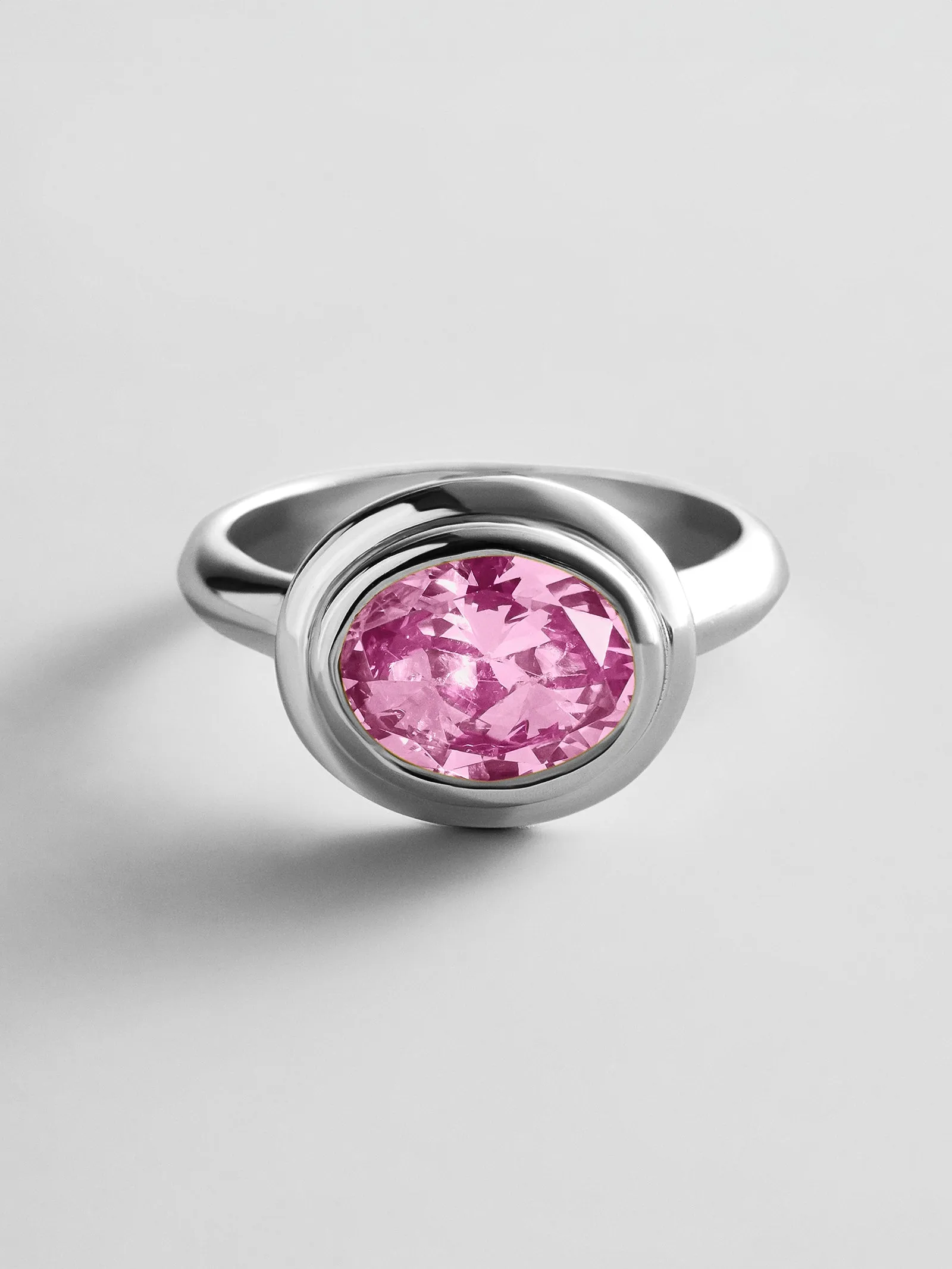 Silver Etched Bezel Custom Birthstone Ring - Rose sold by BaubleBar product image thumbnail 4