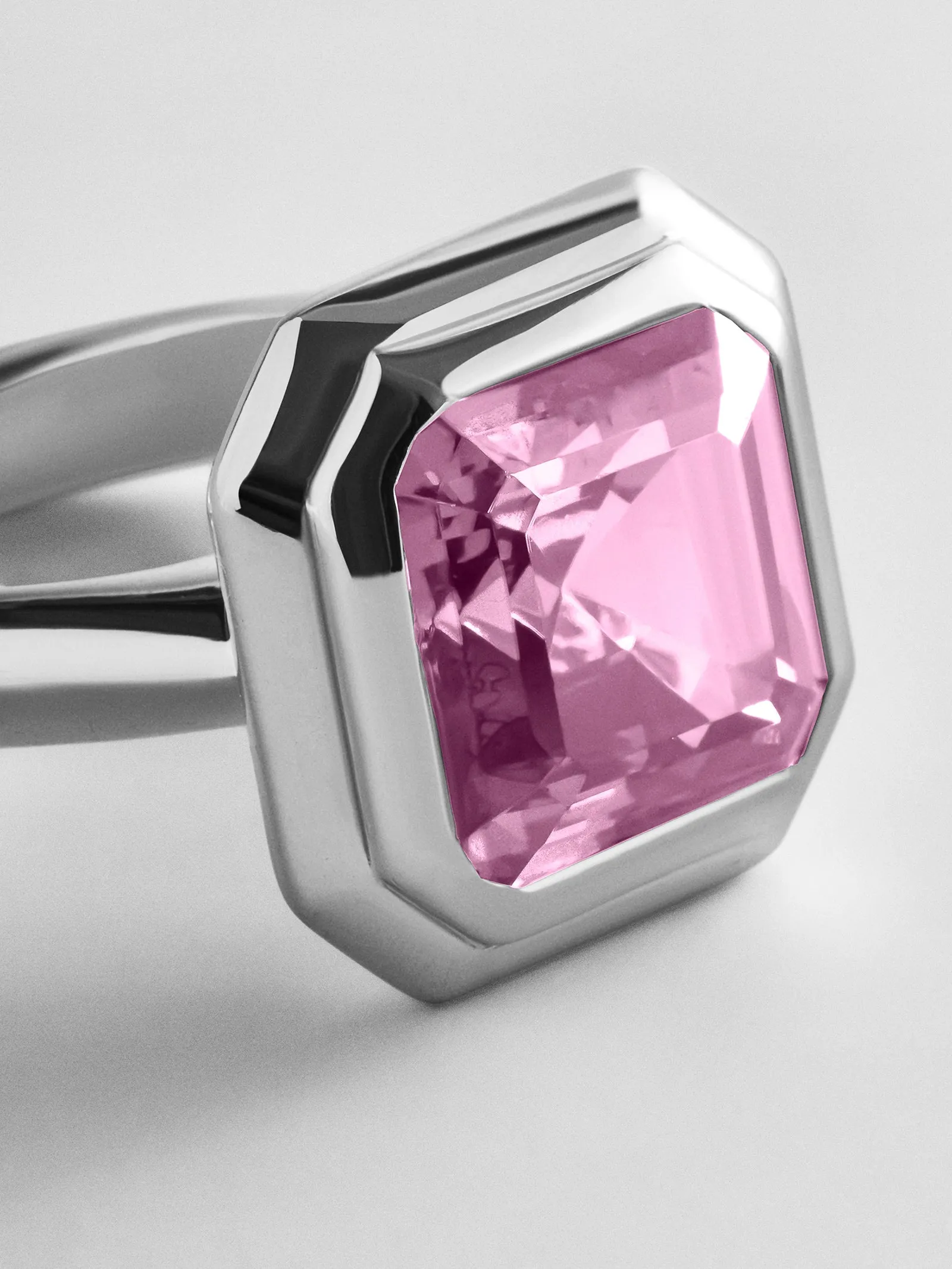 Silver Etched Bezel Custom Birthstone Ring - Rose sold by BaubleBar product image thumbnail 3