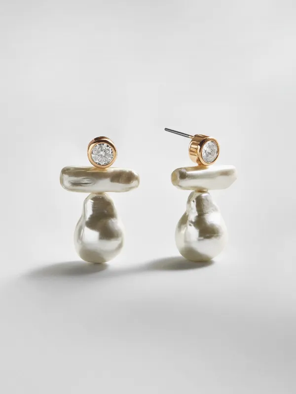 Josephine Pearl Earrings - Gold/Pearl made by BaubleBar